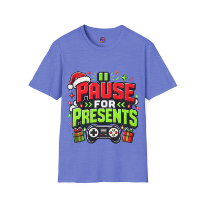 T-Shirt — "Pause for Presents" Christmas Gamer Tee