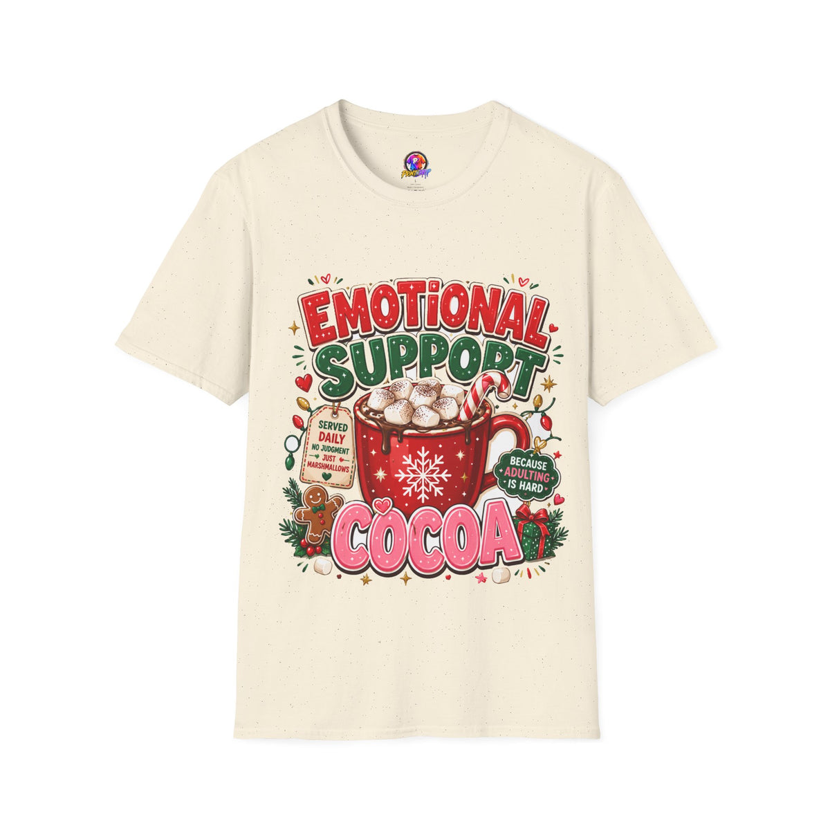 Emotional Support Cocoa T-Shirt — Holiday Hot Chocolate Graphic Tee