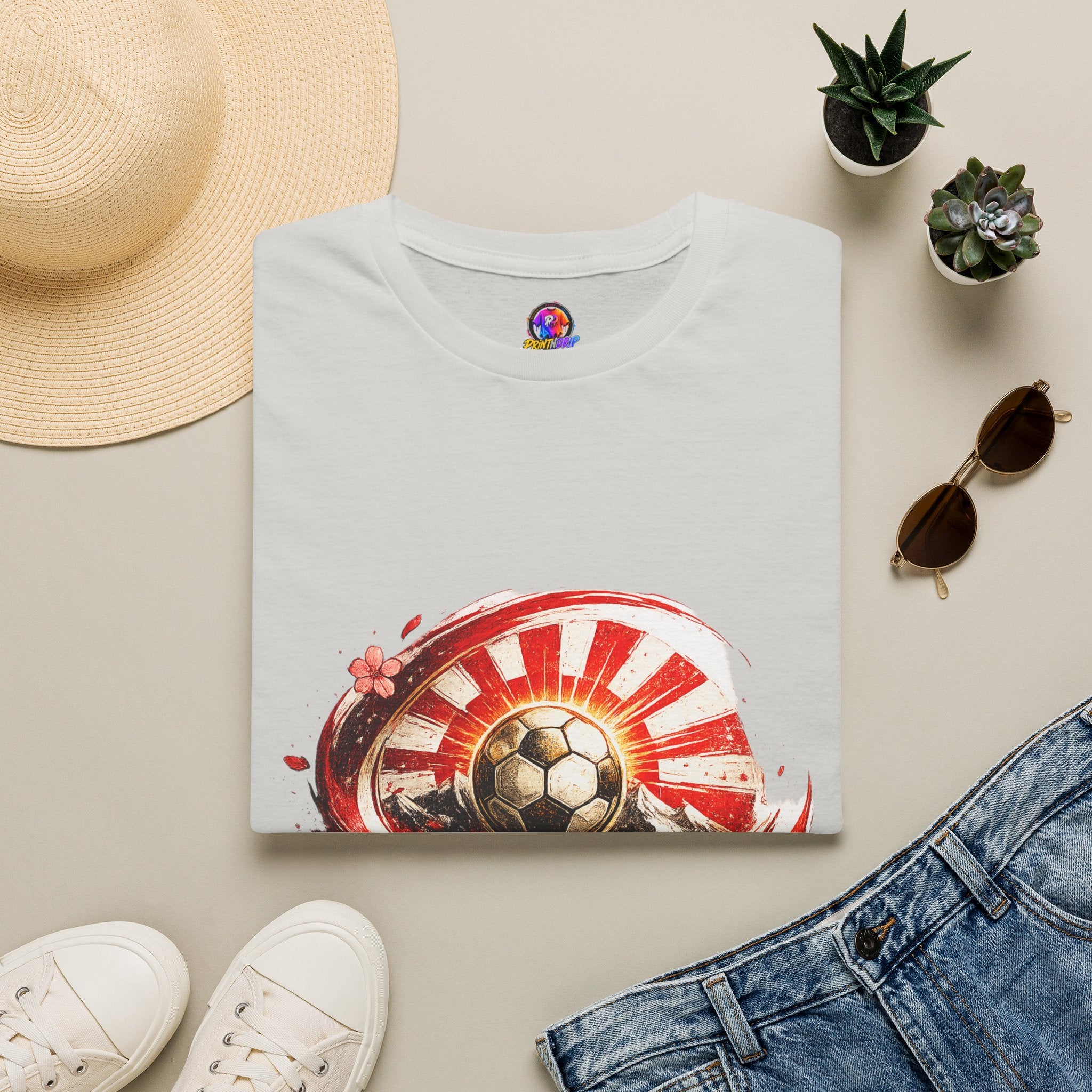 Japan Soccer T‑Shirt — Rising Sun Football Graphic