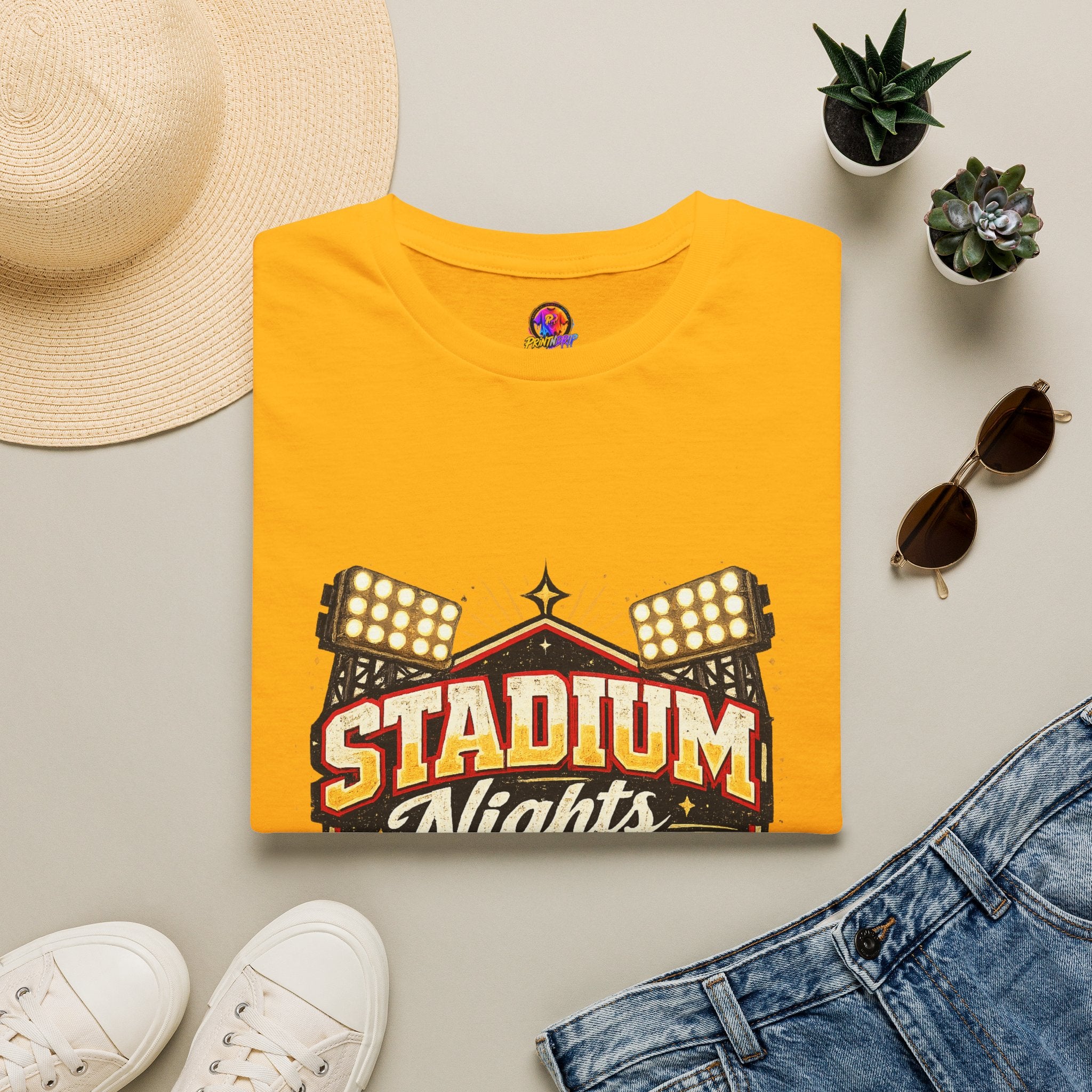 Stadium Nights T-Shirt — Vintage Sports Lights Graphic Tee