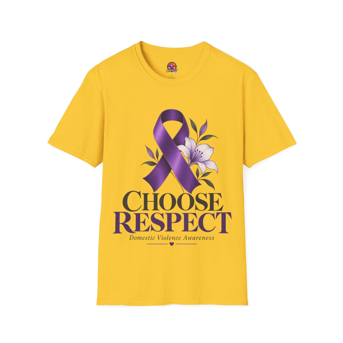 Choose Respect Purple Ribbon T‑Shirt — Domestic Violence Awareness Tee