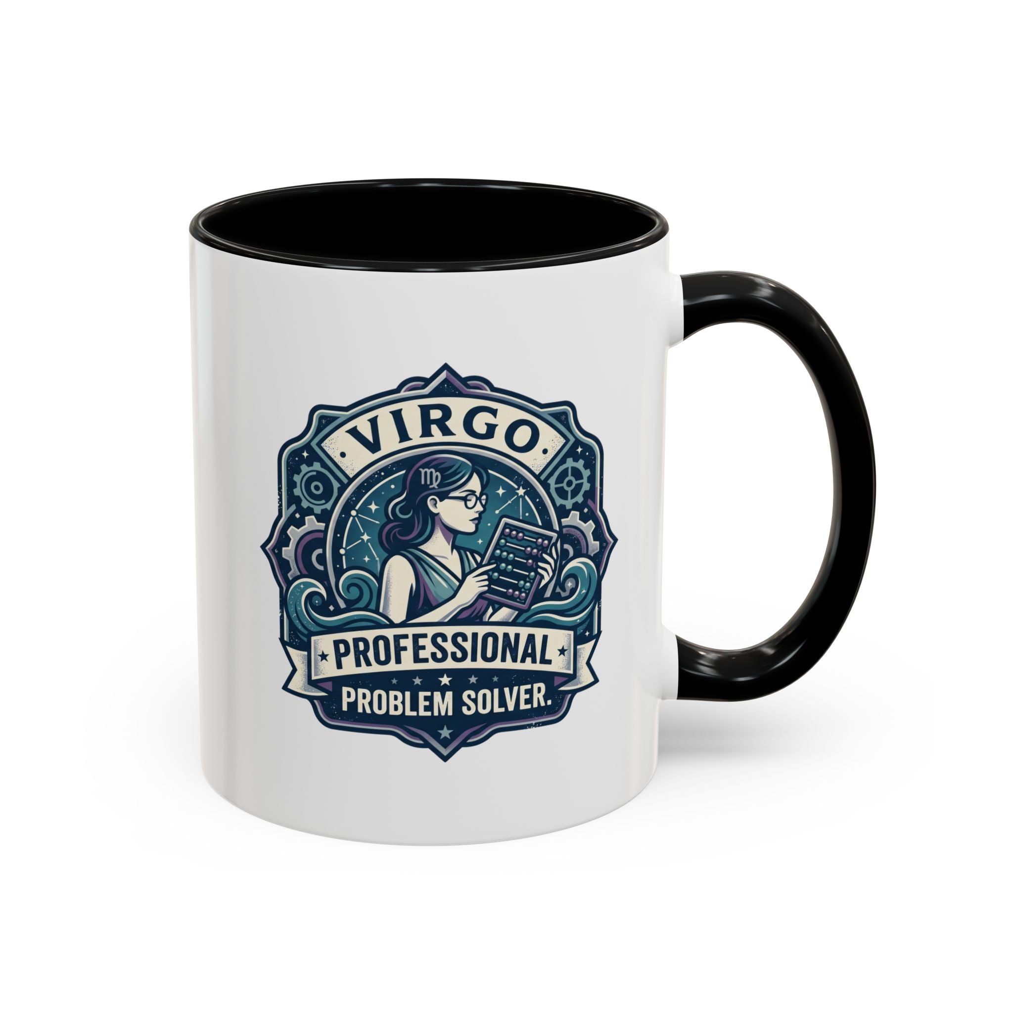 Virgo 'Professional Problem Solver' Accent Coffee Mug — Zodiac Astrology Gift