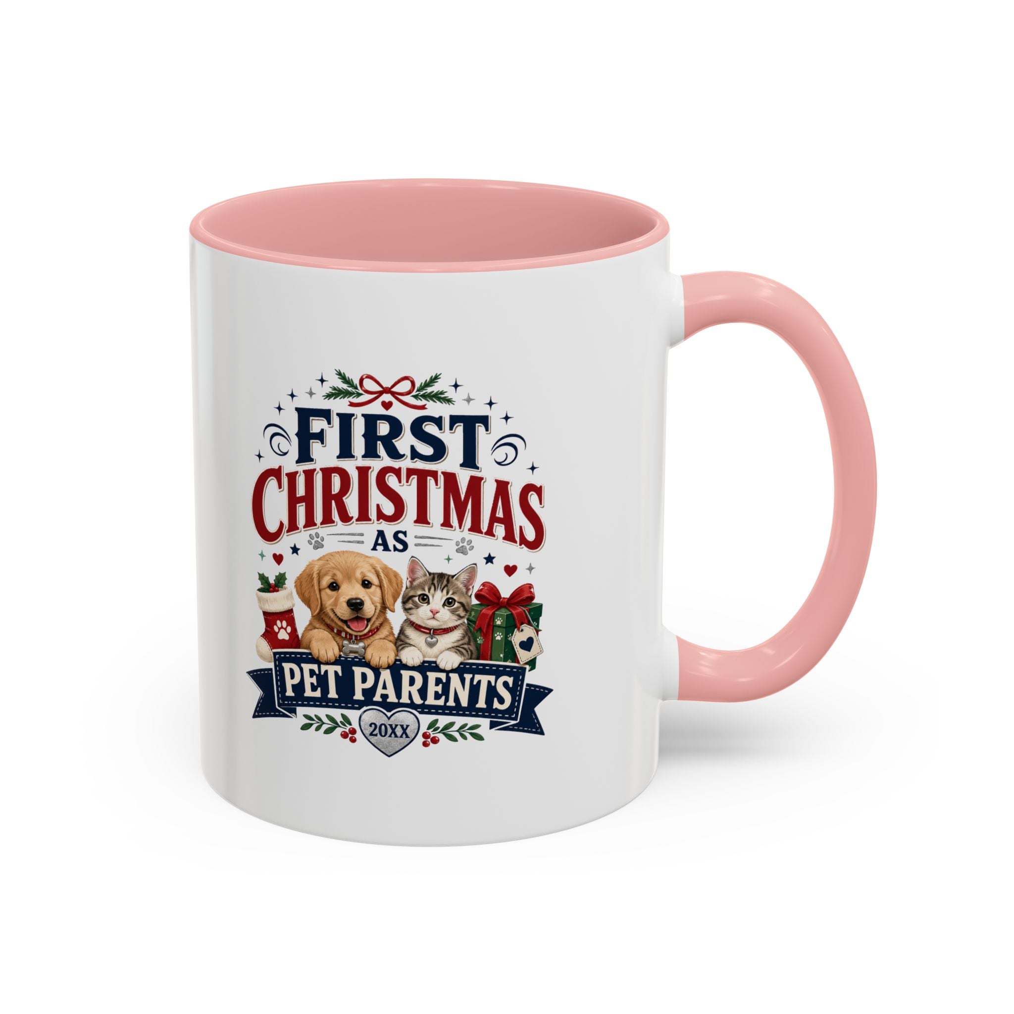 Christmas First Christmas as Pet Parents Coffee Mug — Cute Dog & Cat Holiday Gift