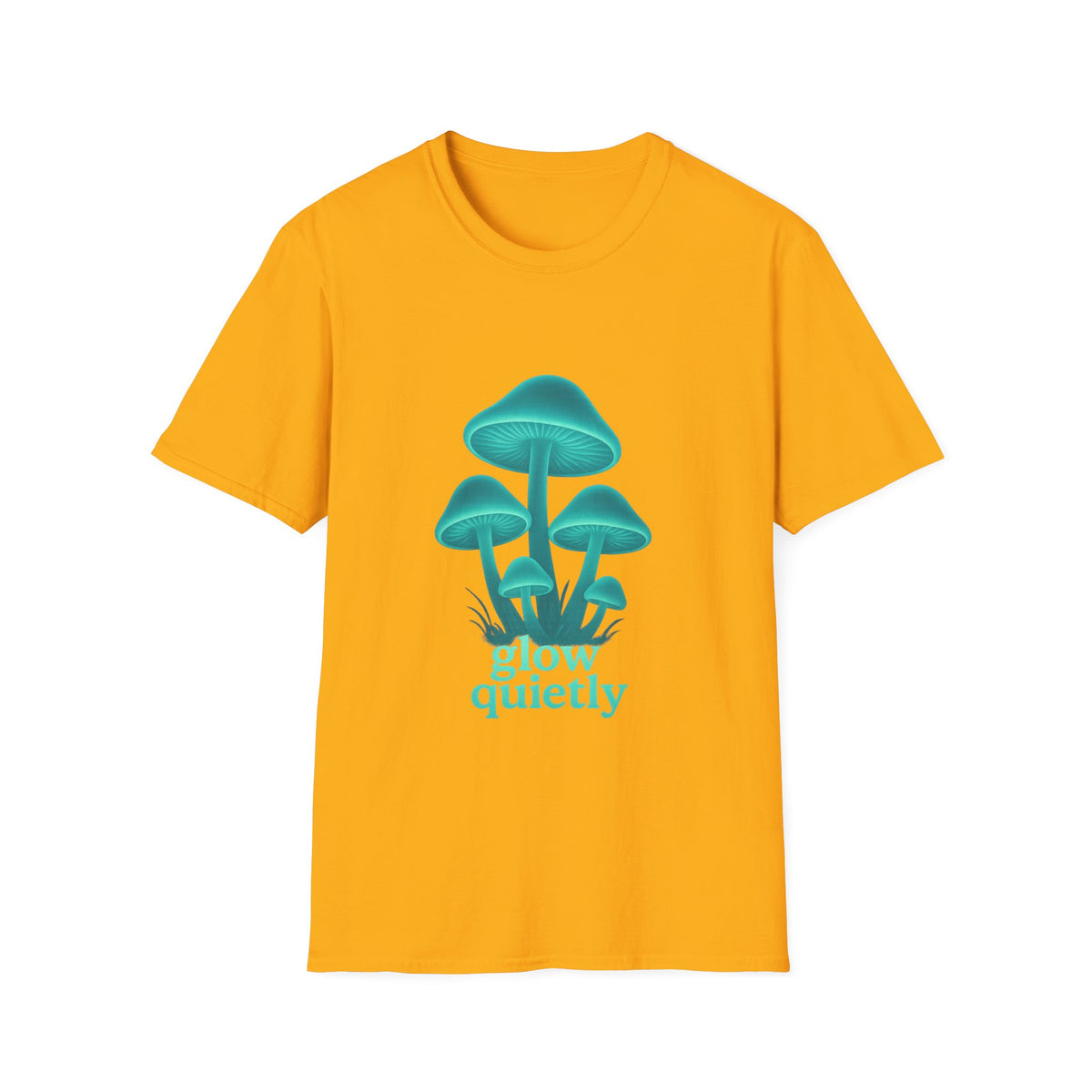 Mushroom Graphic T-Shirt — 'Grow Quietly' Teal Fungi Tee - Trending Now - August 2026