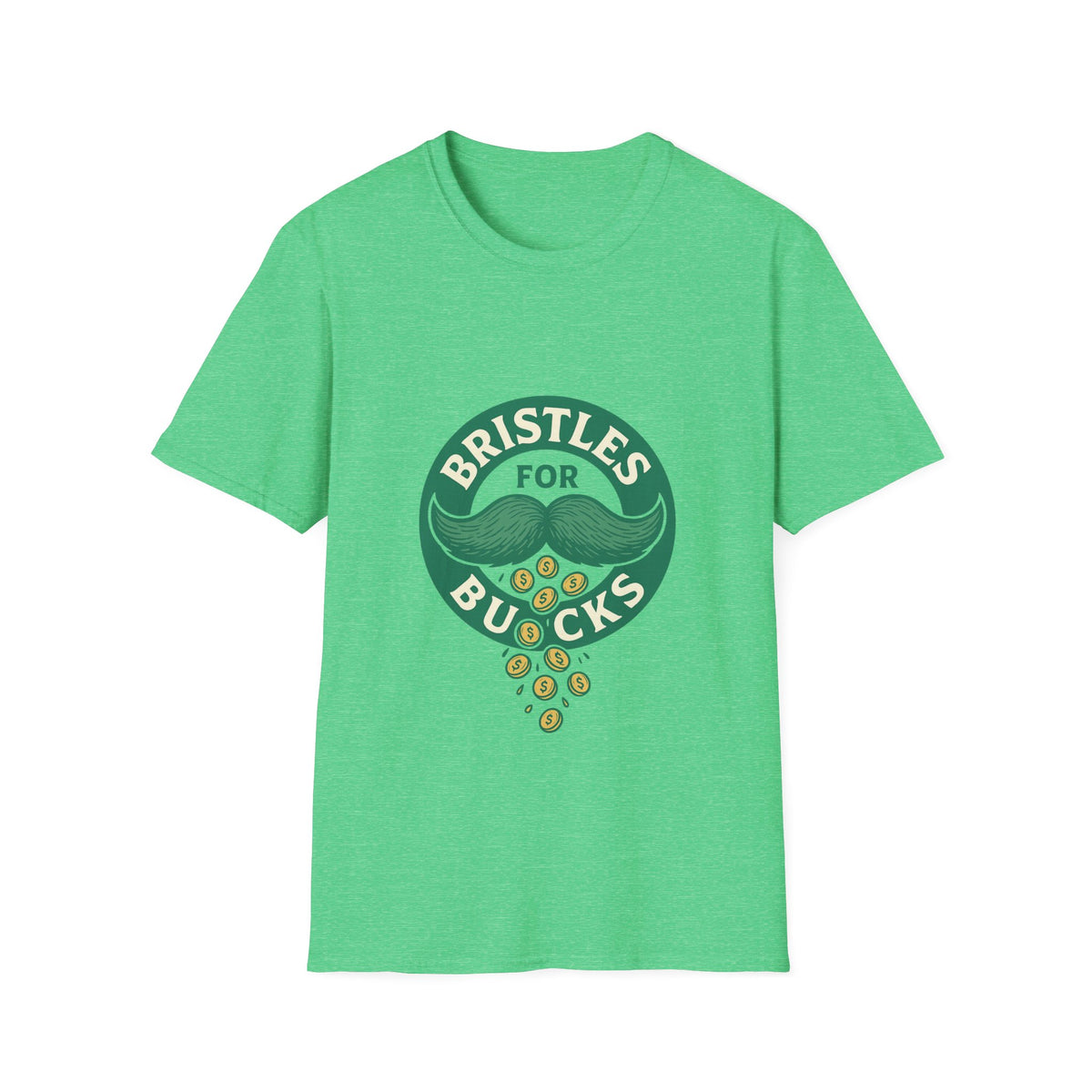 Bristles for Bucks T‑Shirt — Vintage Green Charity Donation Logo Tee - Trending Now - October 2026