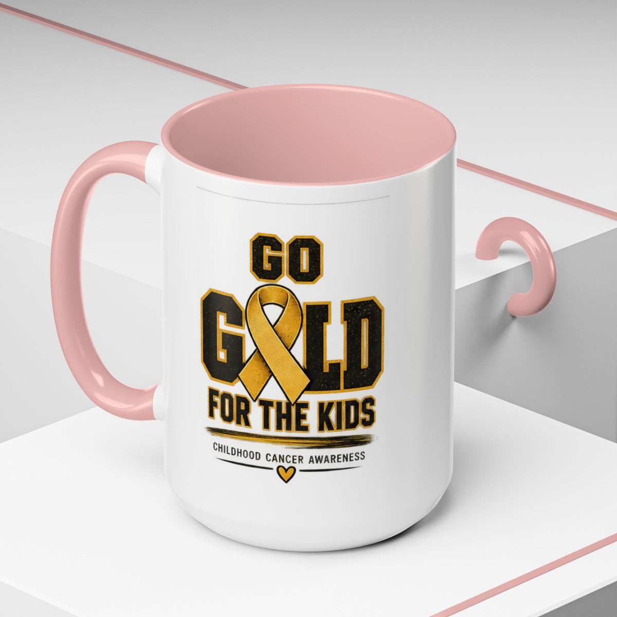 Go Gold For The Kids Accent Coffee Mug — Childhood Cancer Awareness 11/15oz
