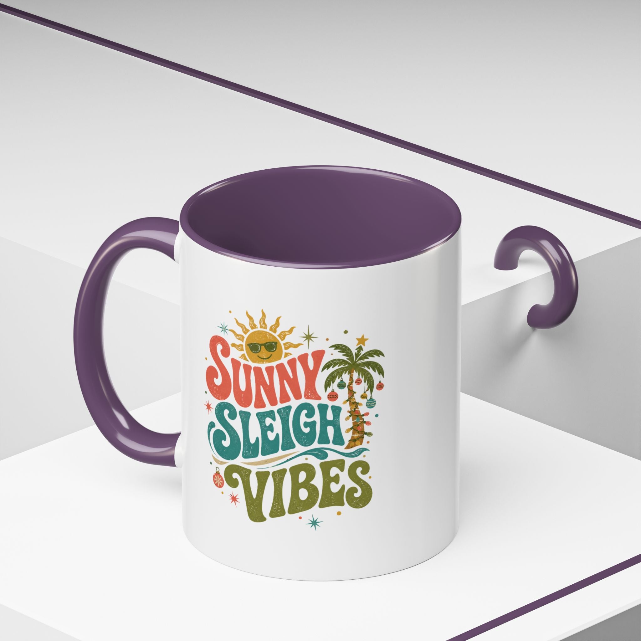 Modern Day Christmas Sunny Sleigh Vibes Coffee Mug