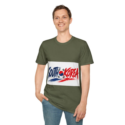 South Korea Flag Brushstroke T-Shirt — Patriotic Korean Travel Tee