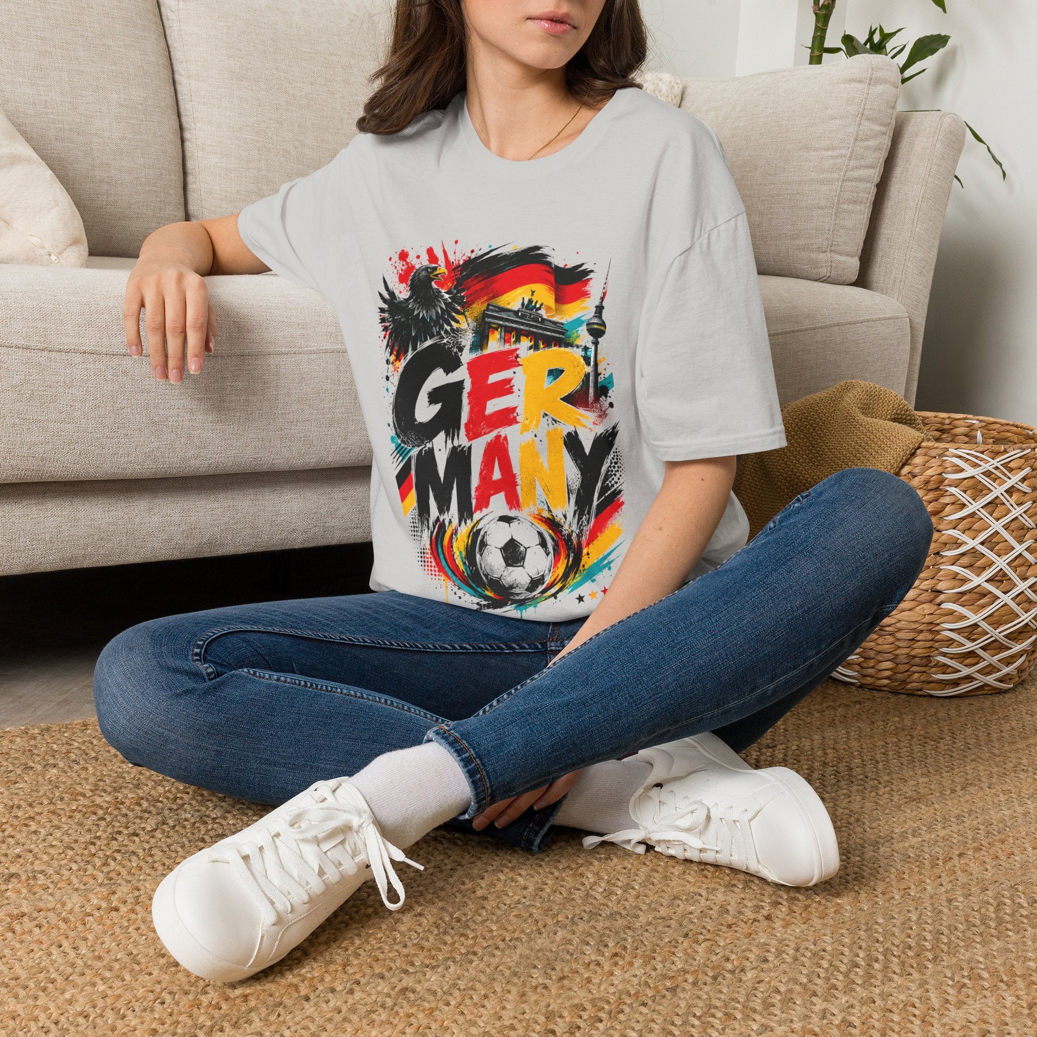Germany Soccer Graphic T‑Shirt — Flag, Eagle & Brandenburger Tor Design