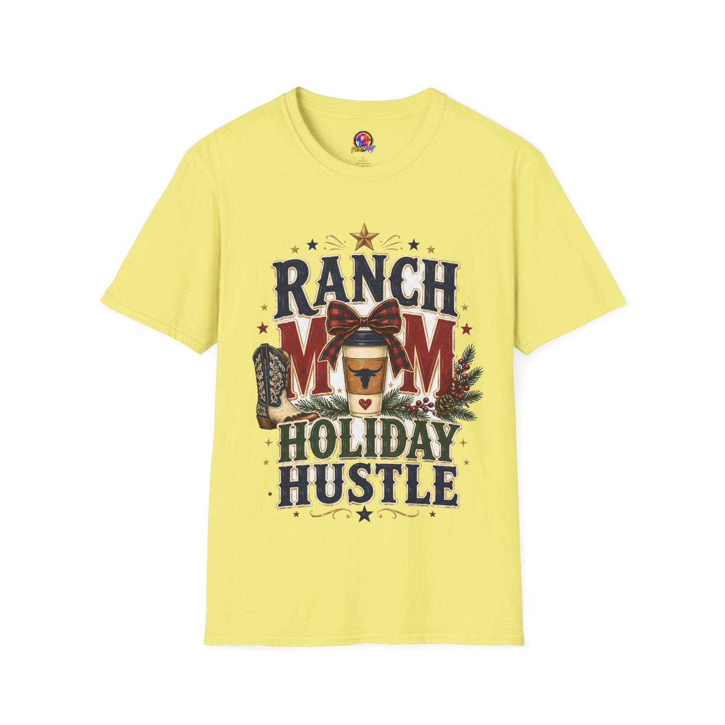 Ranch Mom Holiday Hustle T-Shirt — Festive Western Mom Tee
