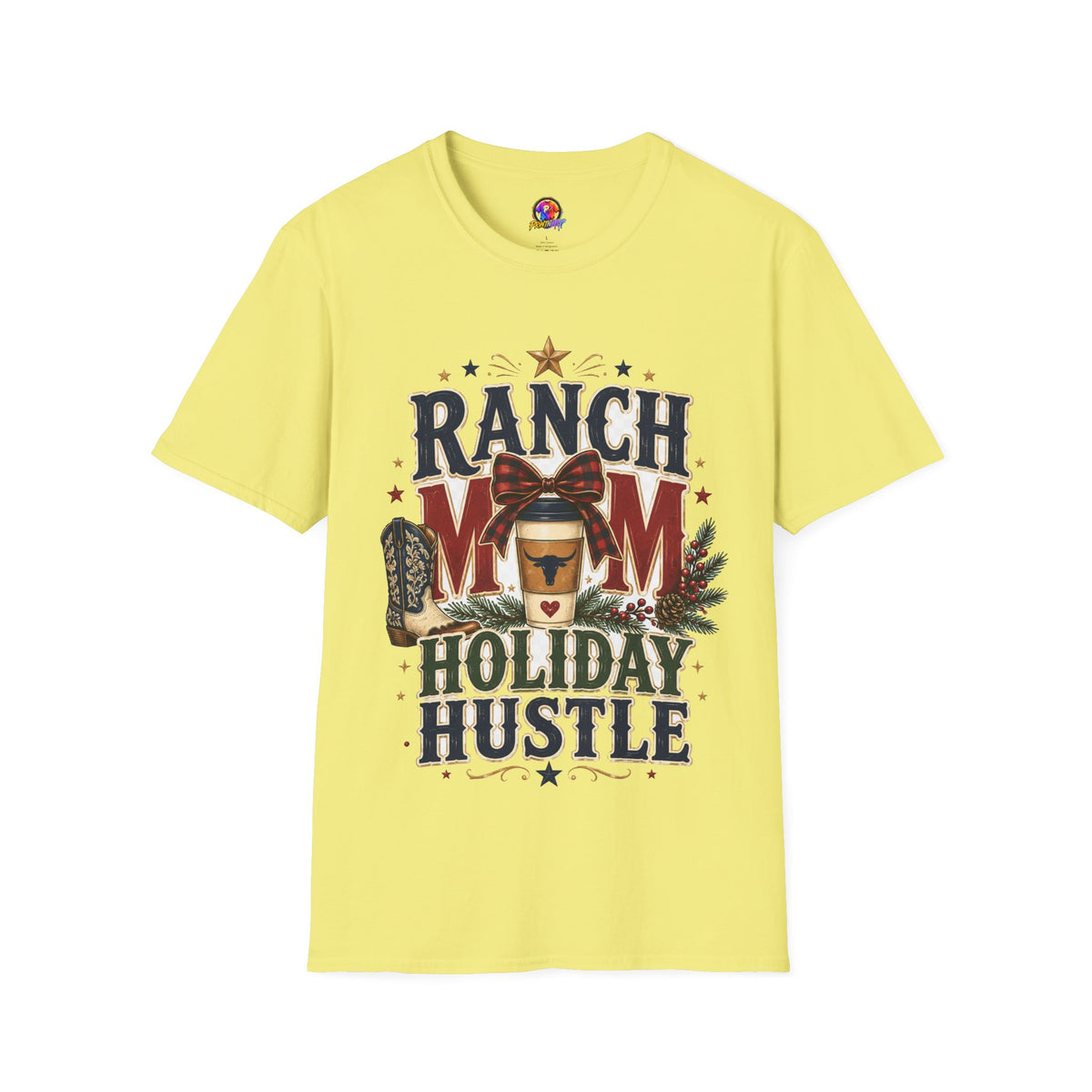 Ranch Mom Holiday Hustle T-Shirt — Festive Western Mom Tee