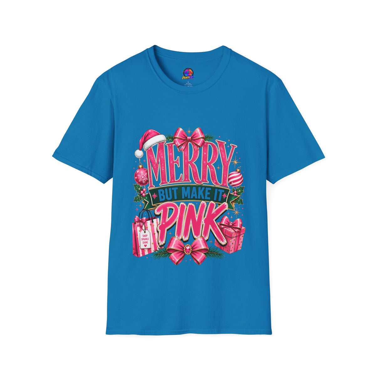 Christmas T-Shirt — "Merry But Make It Pink" Holiday Tee
