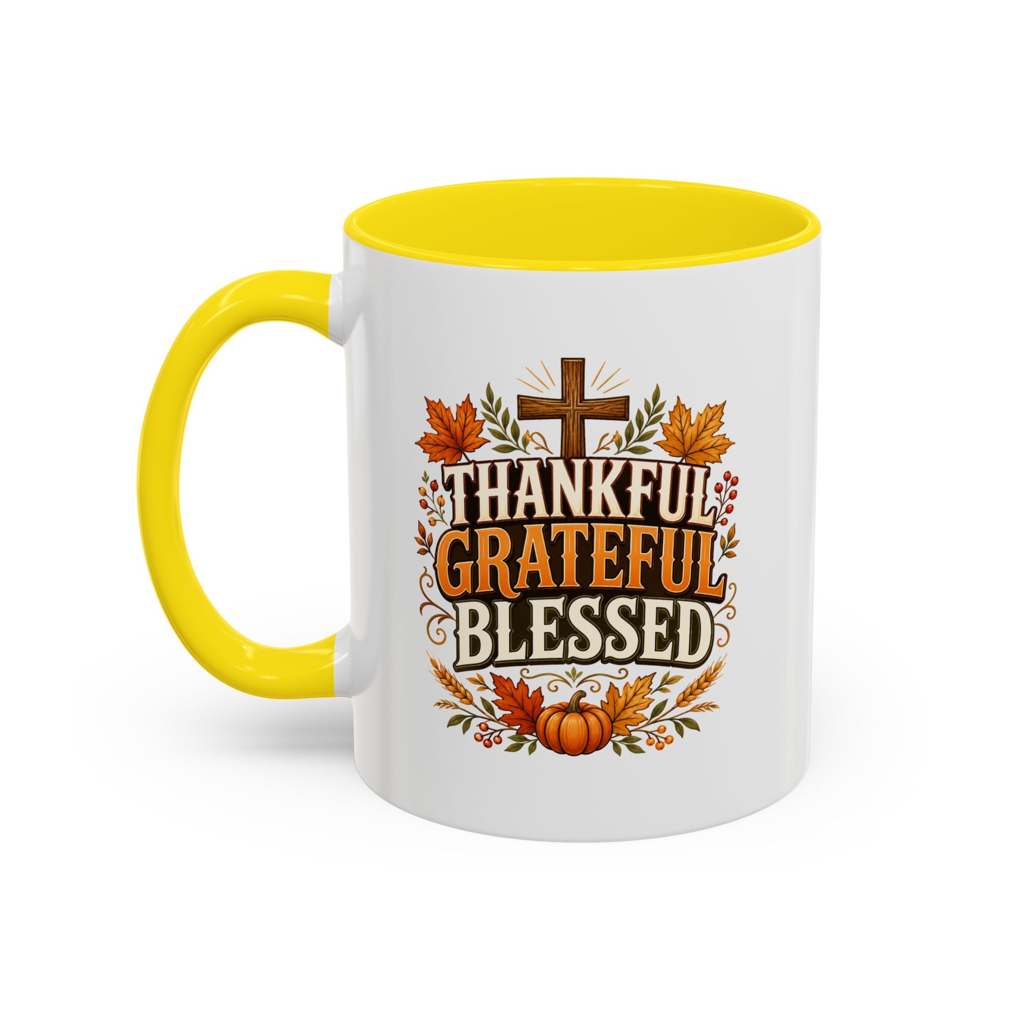 Thanksgiving Mug Thankful Grateful Blessed Coffee Mug