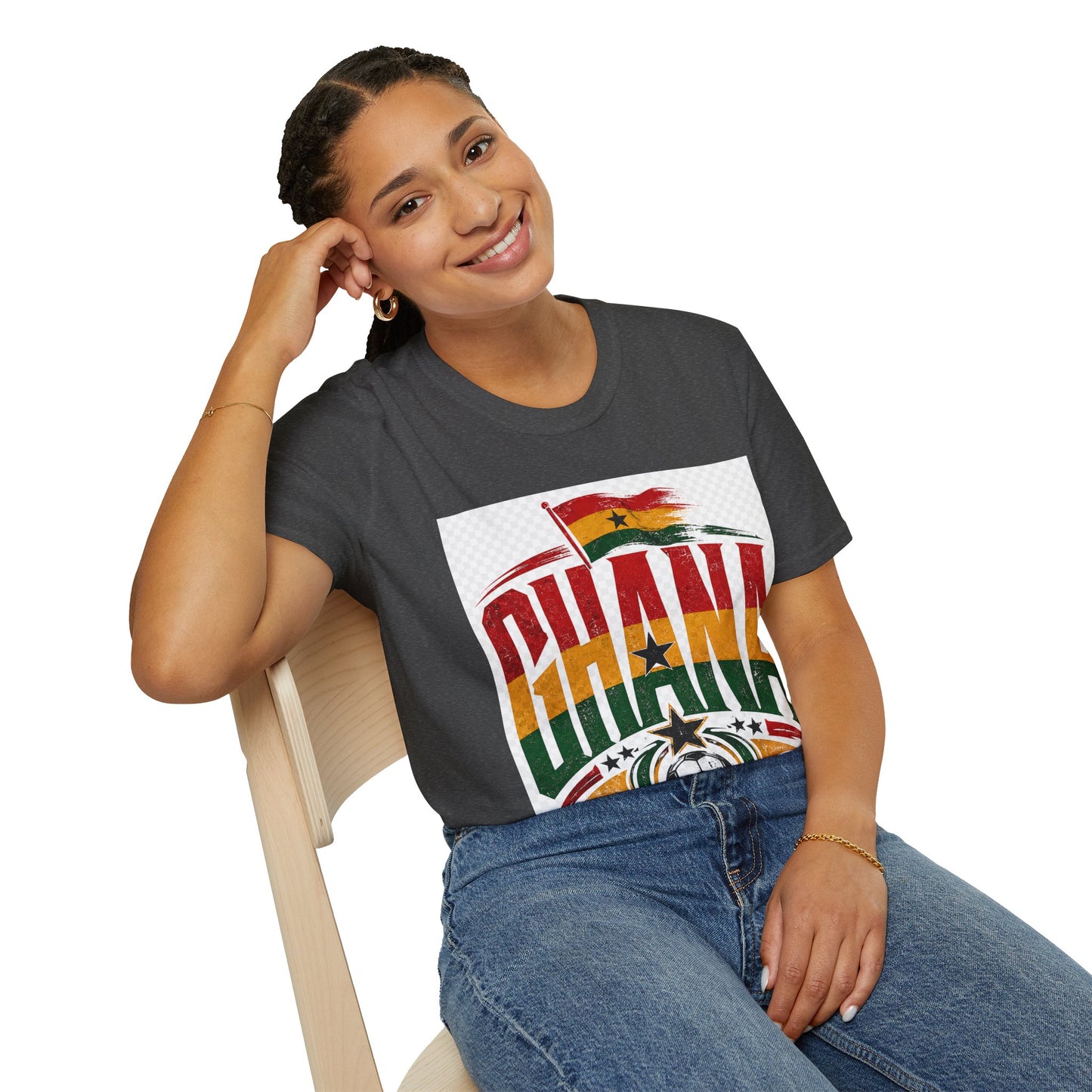 Ghana Flag Soccer T-Shirt — Retro Ghana Pride Football Tee