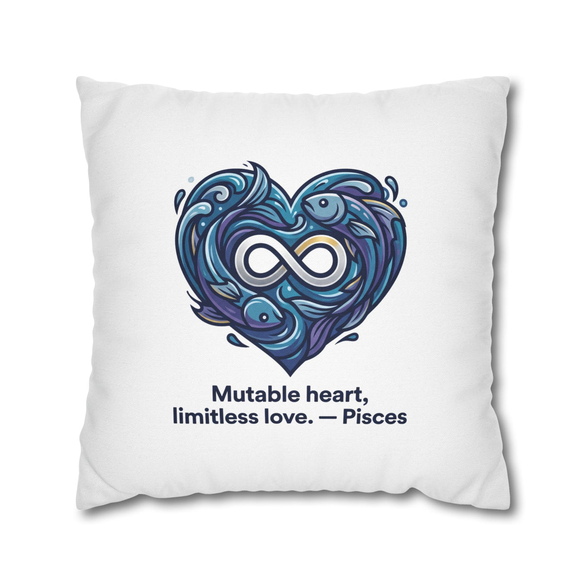 Pisces Infinity Heart Pillowcase — "Mutable heart, limitless love."