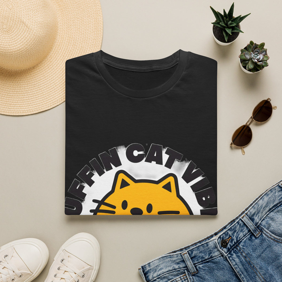 Muffin Cat Vibes Retro Cute Kitten Graphic T-Shirt - Trending Now - September 2026
