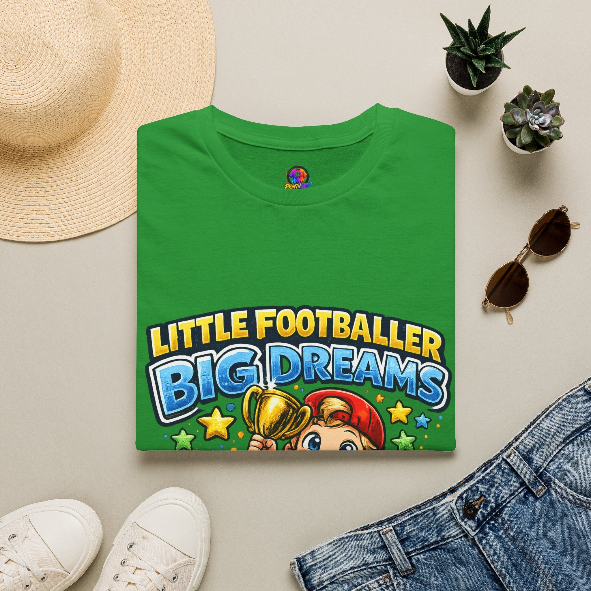 Kids Football T‑Shirt — "Little Footballer Big Dreams" Graphic Tee
