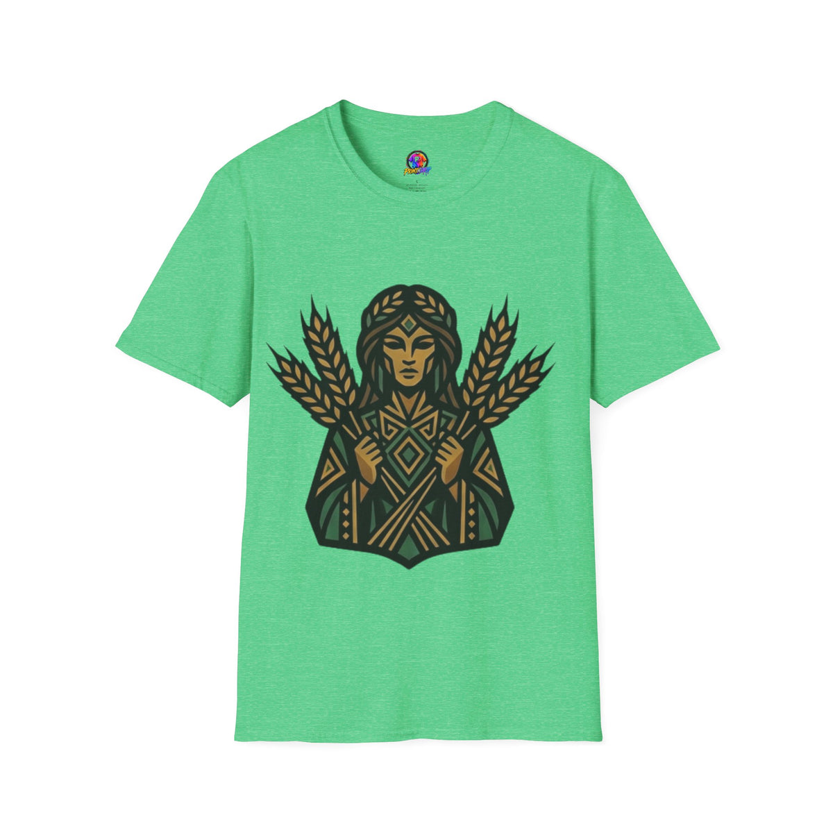 Harvest Goddess T-Shirt — Wheat Spirit Floral Pagan Shirt