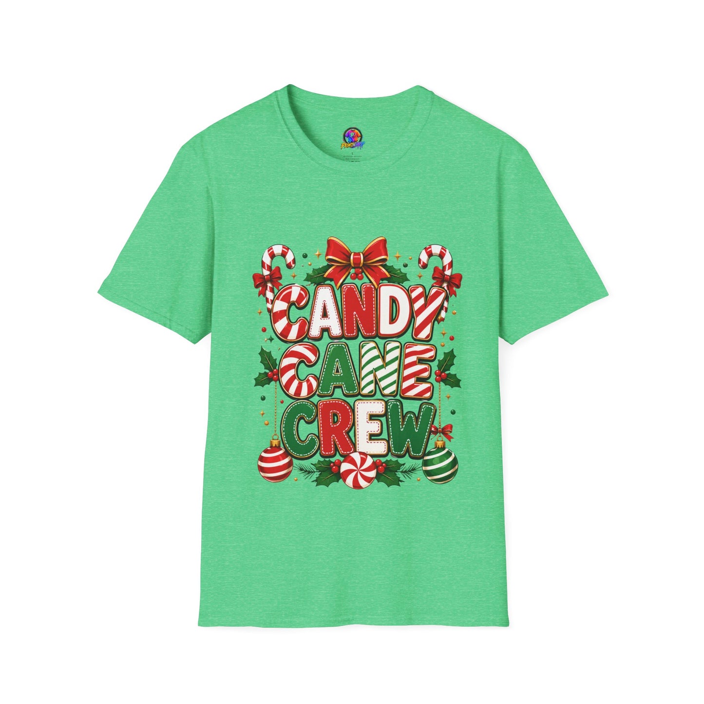 Candy Cane Crew T-Shirt — Festive Christmas Holiday Tee