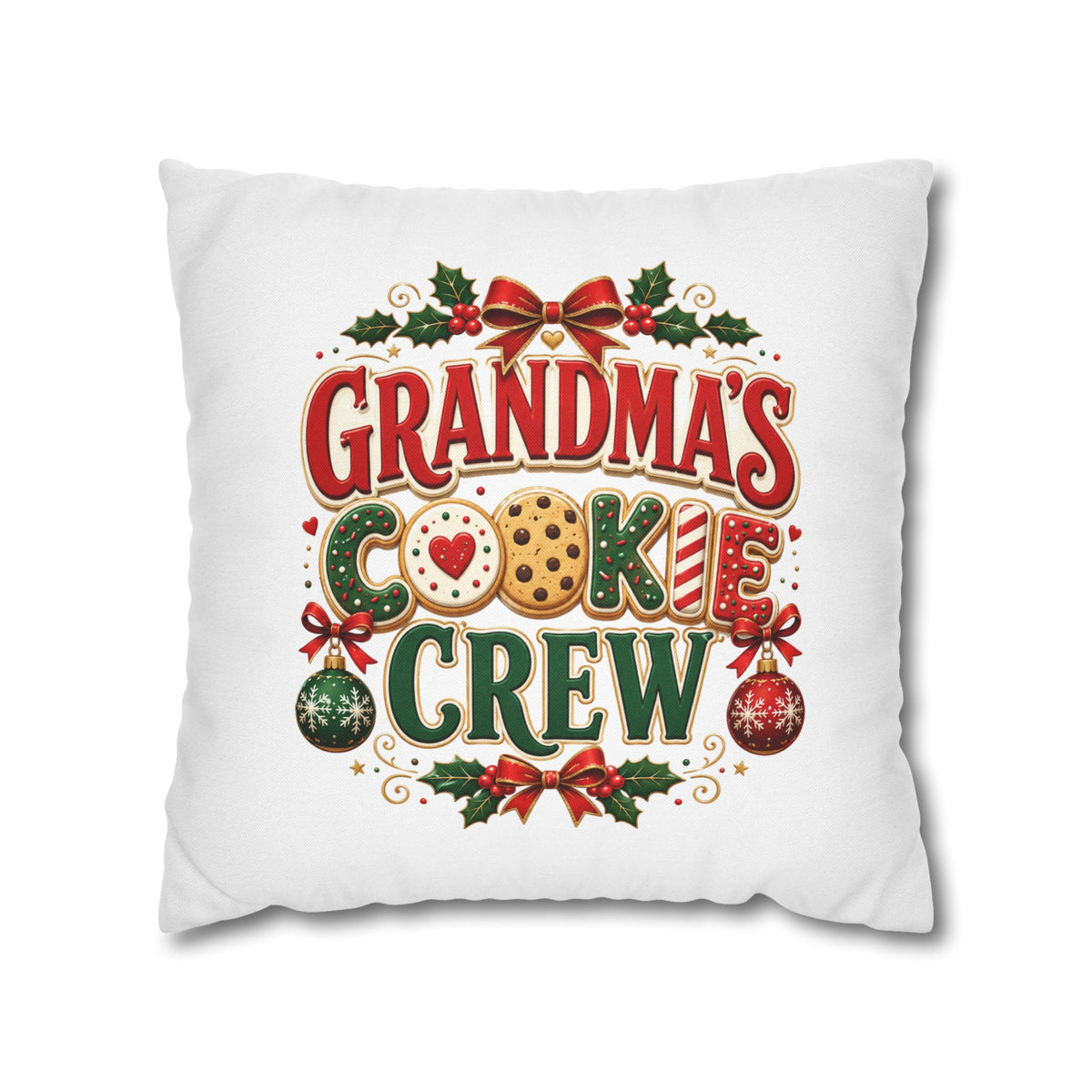 Grandma's Cookie Crew Christmas Pillowcase