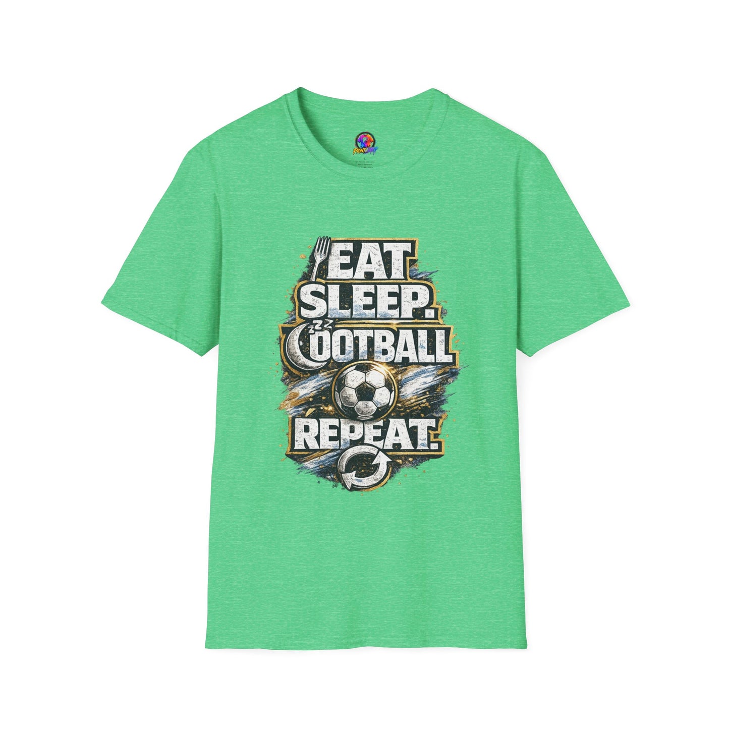 Football 'Eat Sleep Football Repeat' T-Shirt — Vintage Soccer Fan Tee