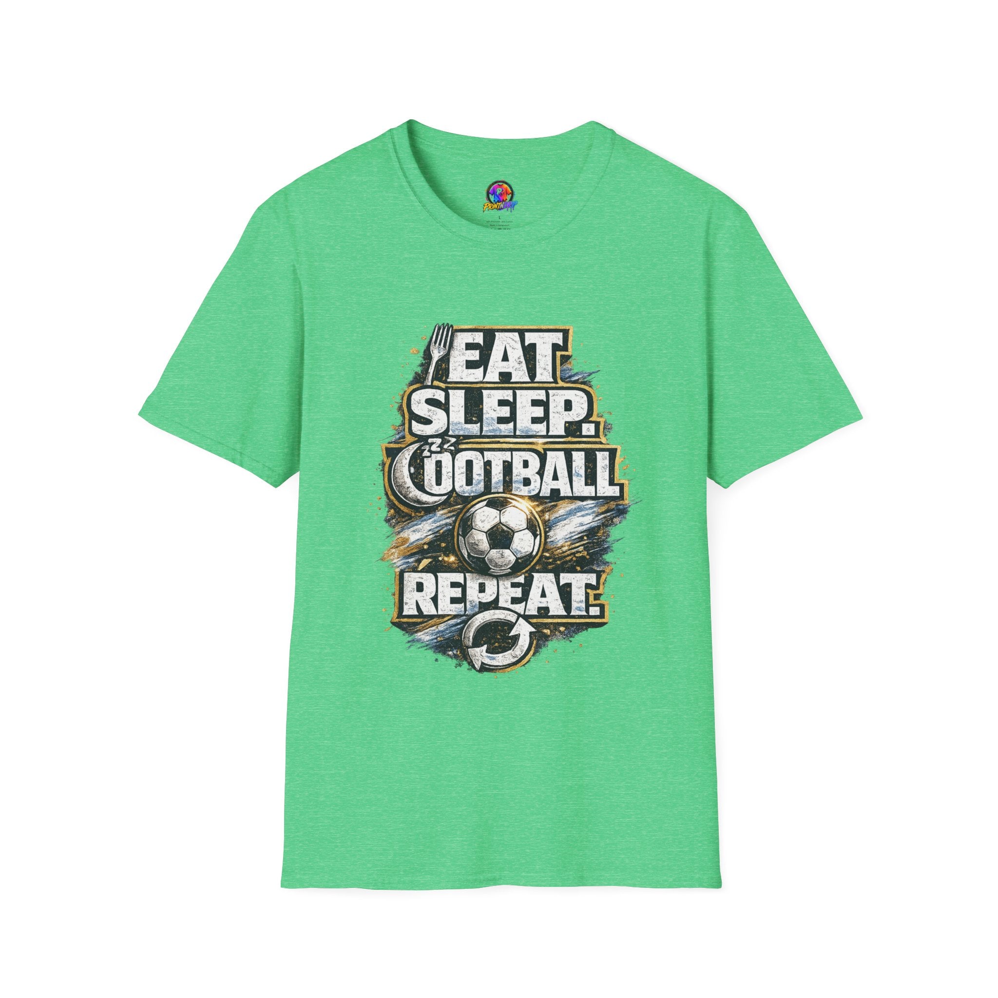 Football 'Eat Sleep Football Repeat' T-Shirt — Vintage Soccer Fan Tee