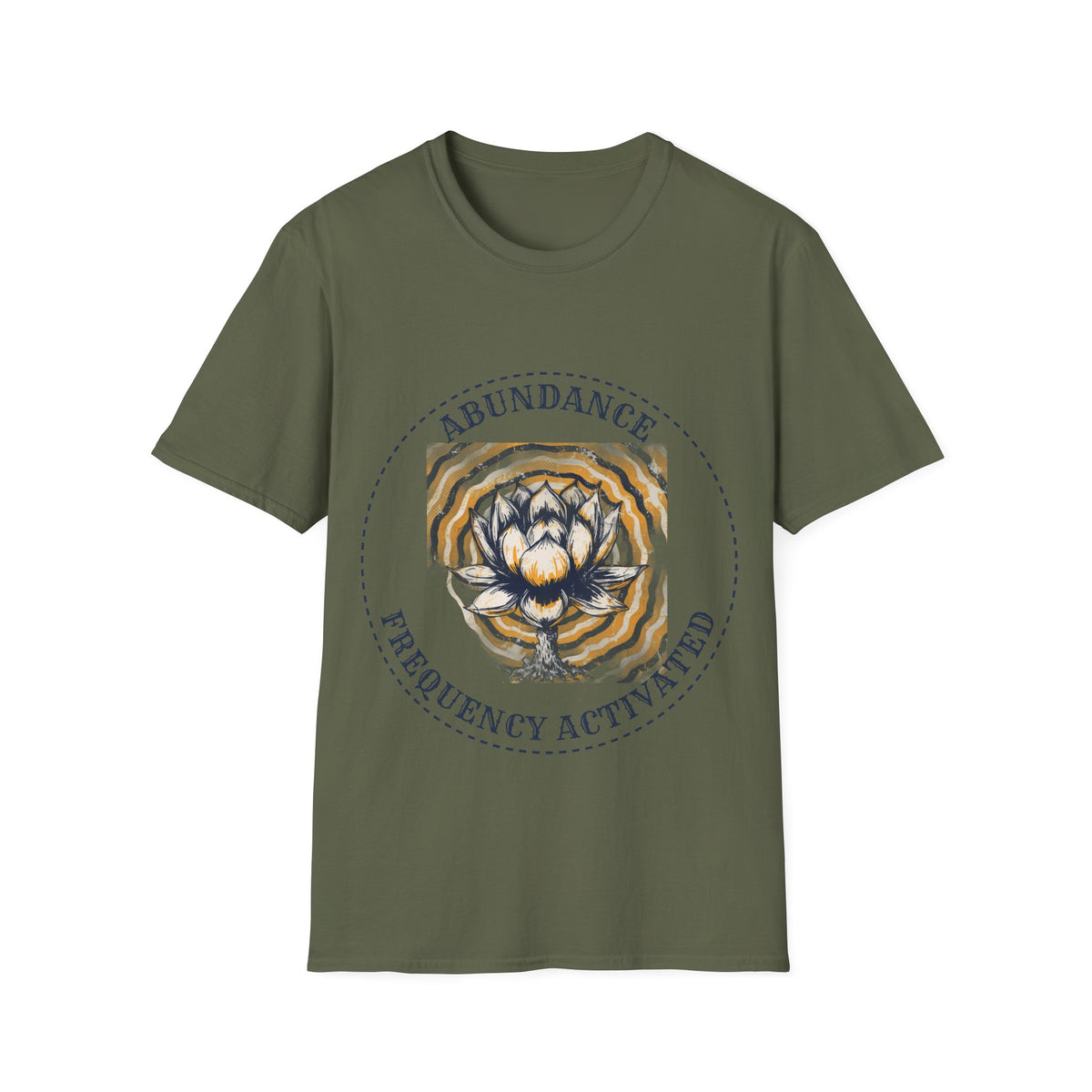 Abundance Frequency Activated Lotus Badge Tee - Spiritual Manifestation Graphic T-Shirt - Trending Now - September 2026