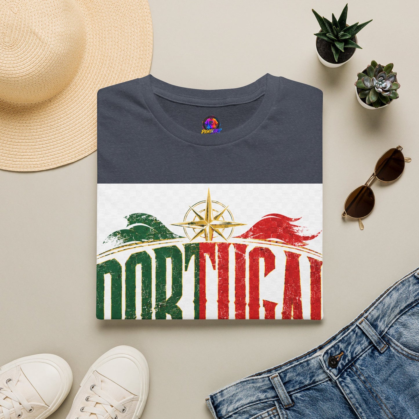 Portugal Vintage Compass T-Shirt — Retro Portuguese Flag Travel Tee