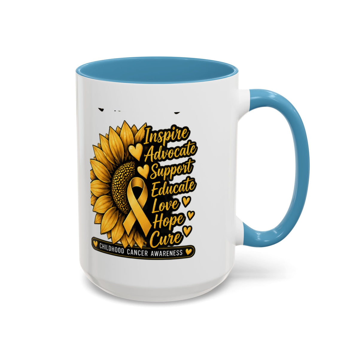 Childhood Cancer Awareness Sunflower Accent Coffee Mug (11/15oz)