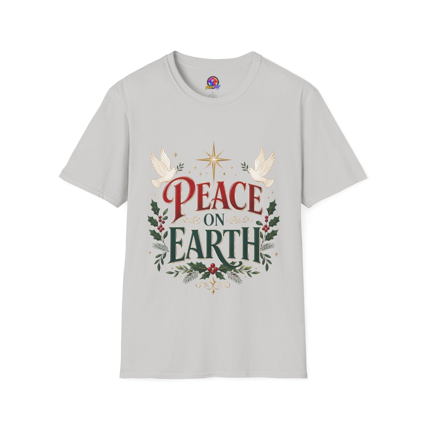 Peace on Earth T-Shirt — Holiday Dove & Star Christmas Tee