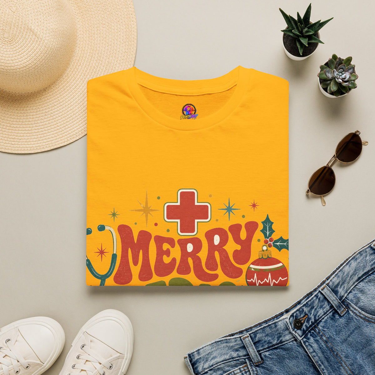 Merry Medical Mood T-Shirt — Christmas Nurse & Healthcare Holiday Tee