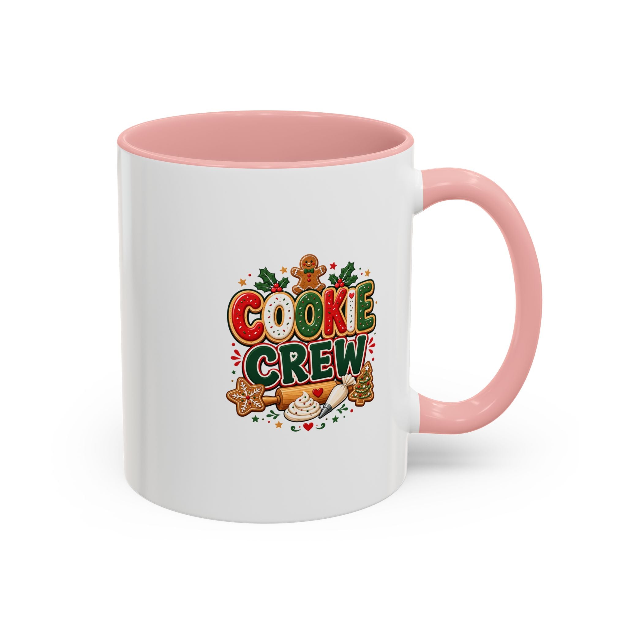 Cookie Crew Accent Coffee Mug — Holiday Gingerbread Christmas Coffee Cup