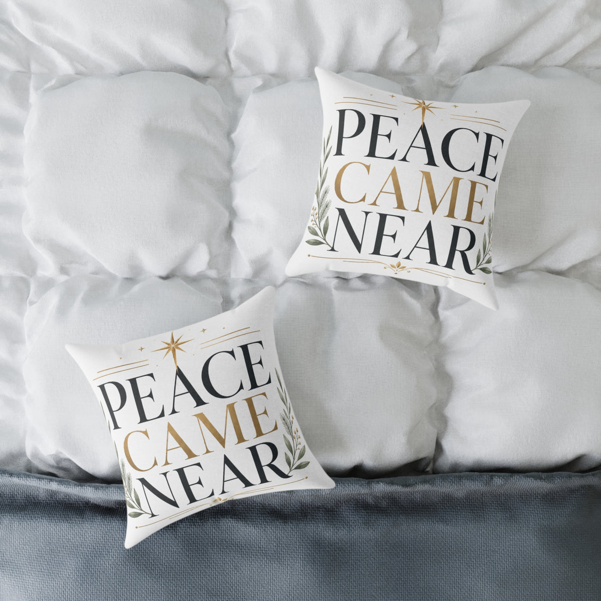 Christmas Peace Came Near Pillow – Christmas Holiday Decorative Throw Cushion