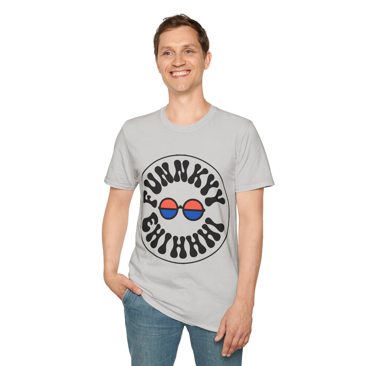 Funky Circle Graphic T-Shirt — Retro Smiley Sunglasses Tee - Trending Now - August 2026