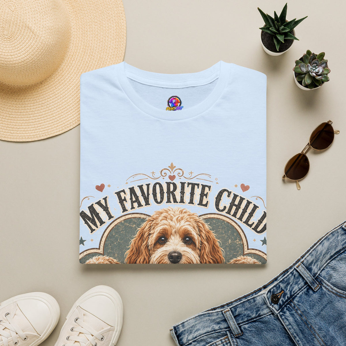 Dog Mom T-Shirt — "My Favorite Child" Cavalier Love Graphic Tee