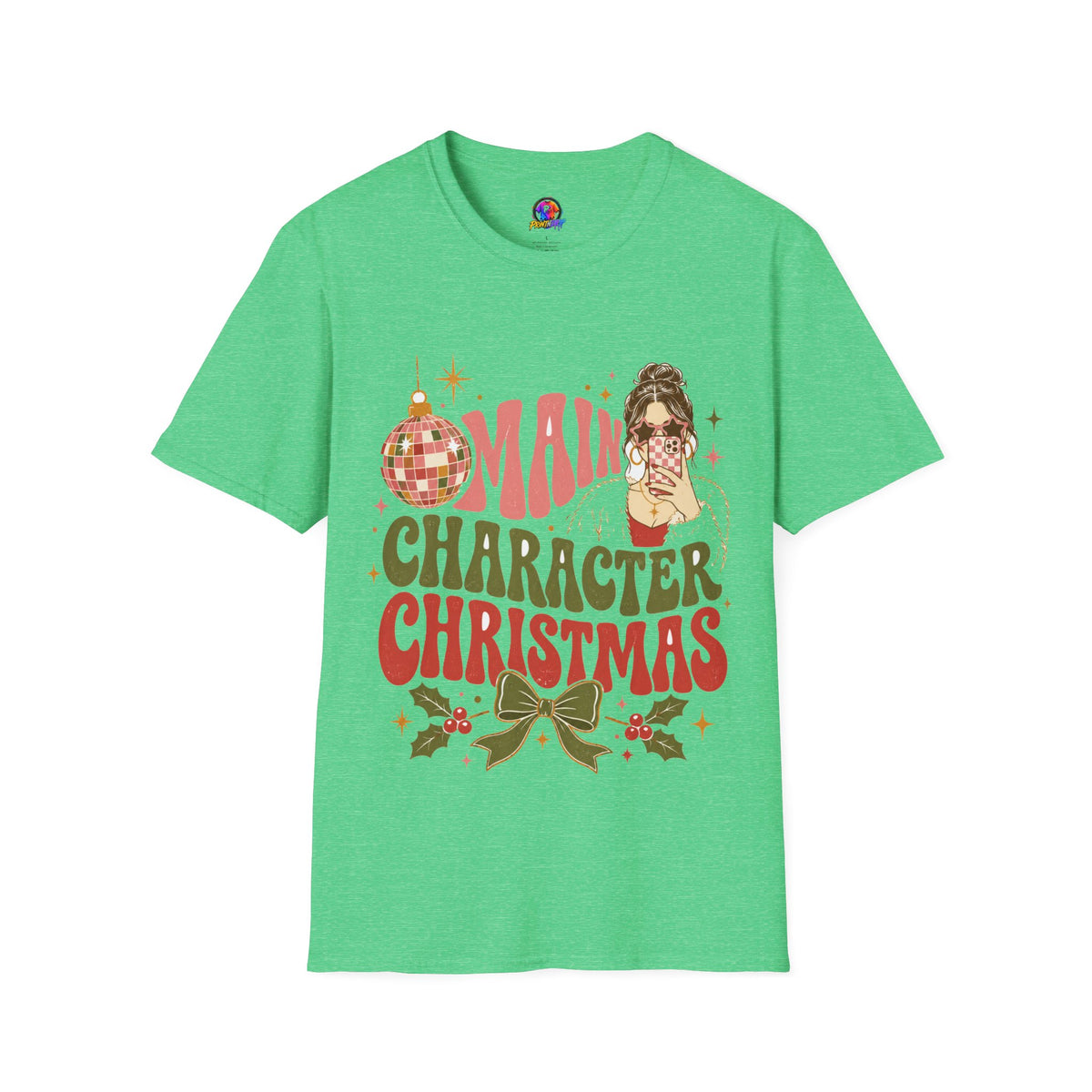 Christmas T-Shirt — "Main Character Christmas" Graphic Tee (Holiday Mom Aesthetic)