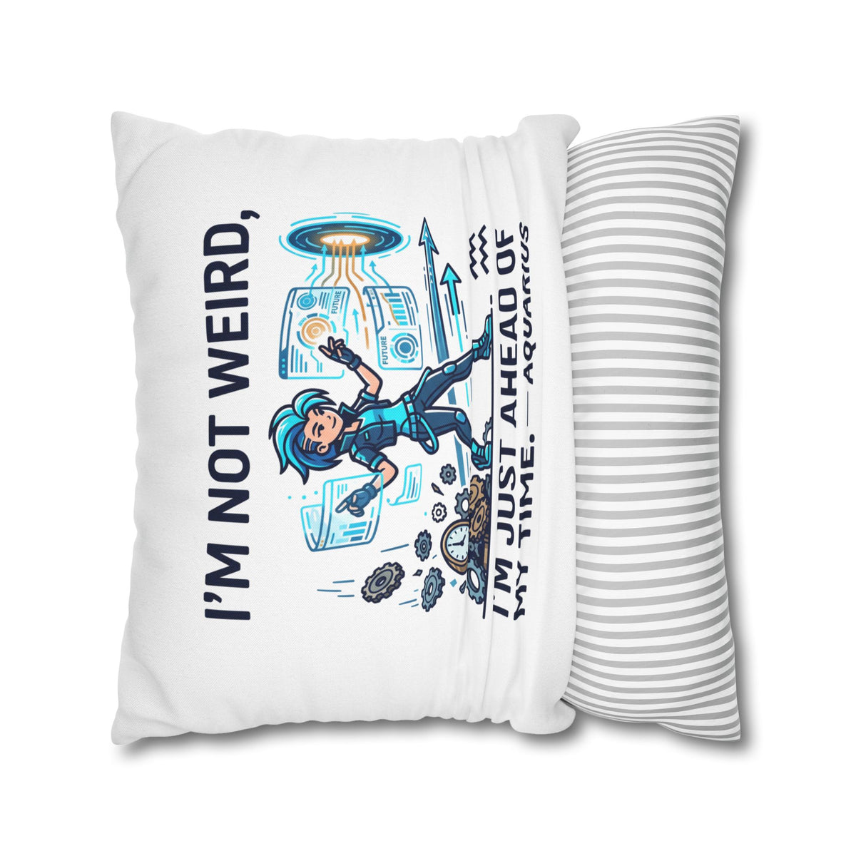 Aquarius Zodiac Spun Polyester Square Pillowcase