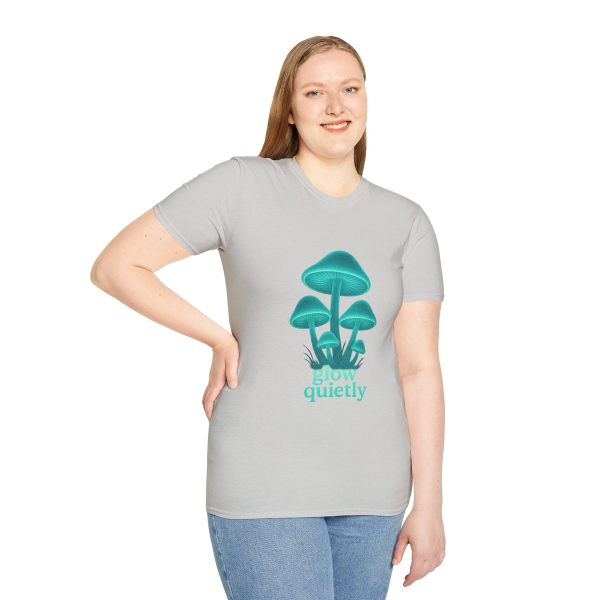 Mushroom Graphic T-Shirt — 'Grow Quietly' Teal Fungi Tee - Trending Now - August 2026