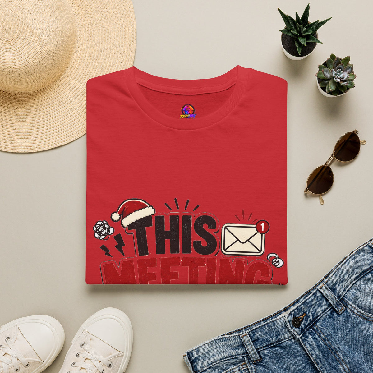 T-Shirt — "This Meeting Could Be Cocoa" Christmas Holiday Graphic Tee
