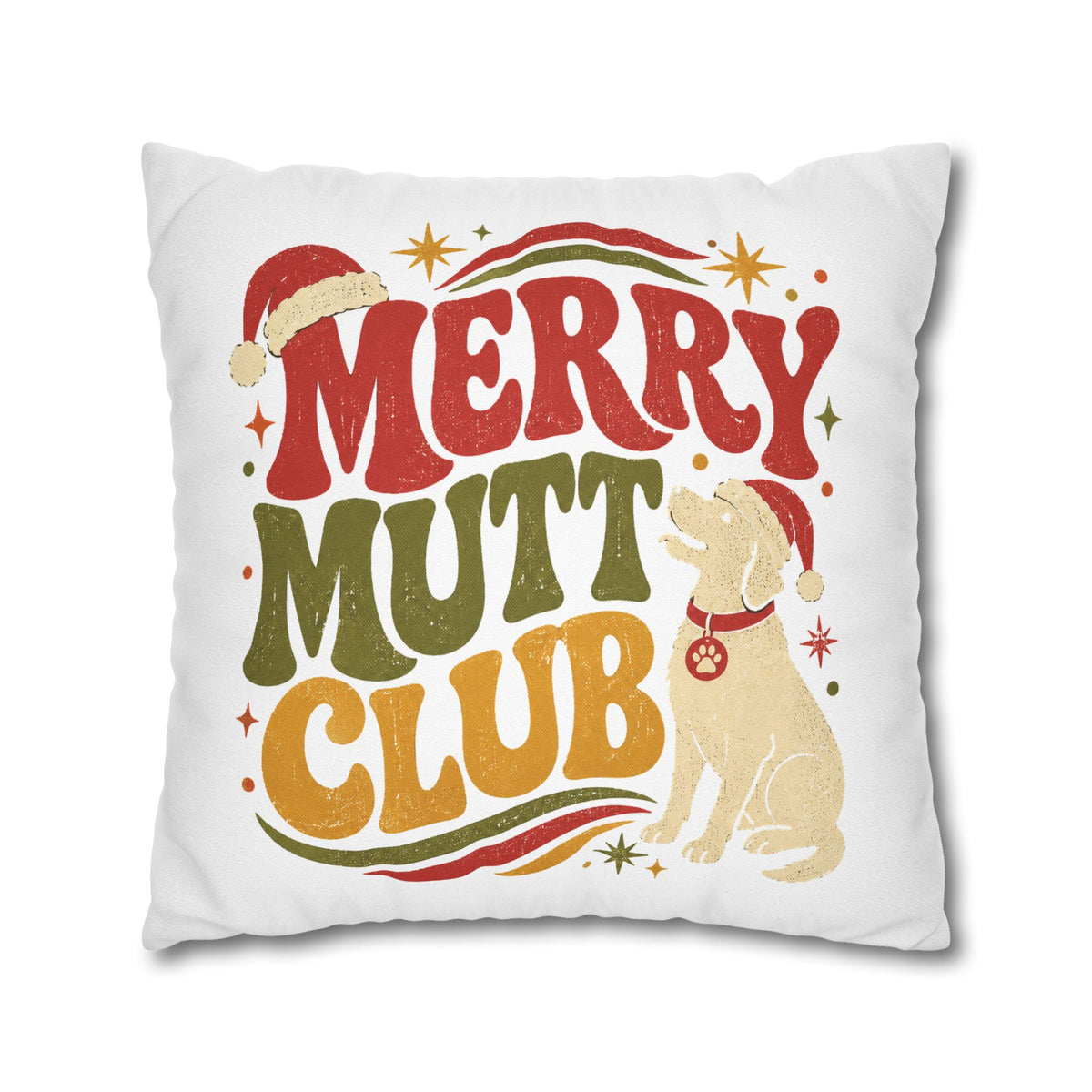 Merry Mutt Club Christmas Pillowcase Modern Day Christmas