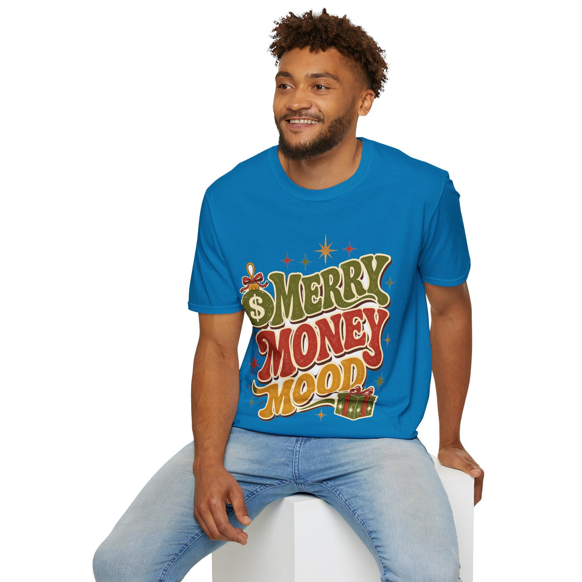 Merry Money Mood T‑Shirt — Retro Holiday Graphic Tee