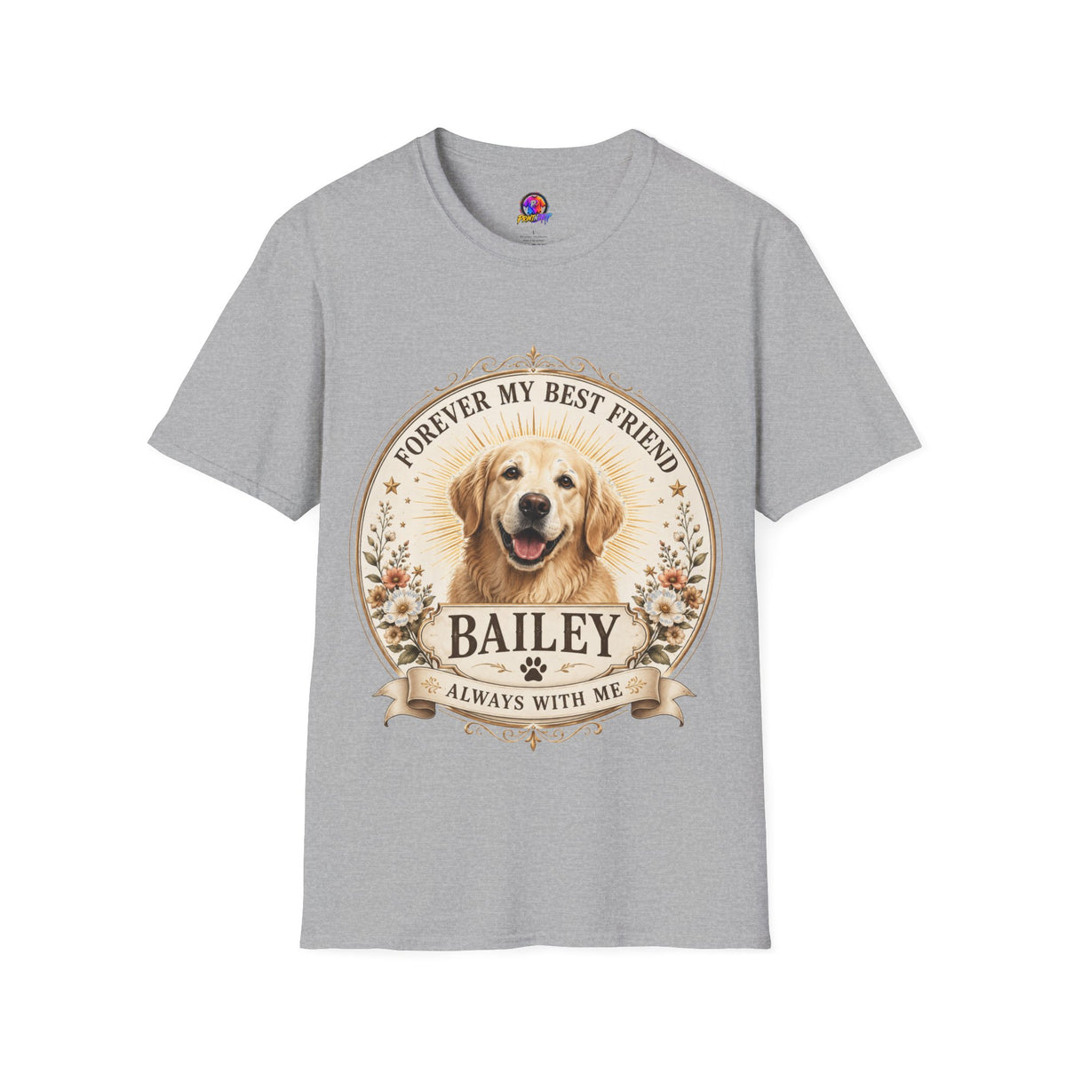 Dog Lover T-Shirt — “Forever My Best Friend” Personalized Golden Retriever Tee