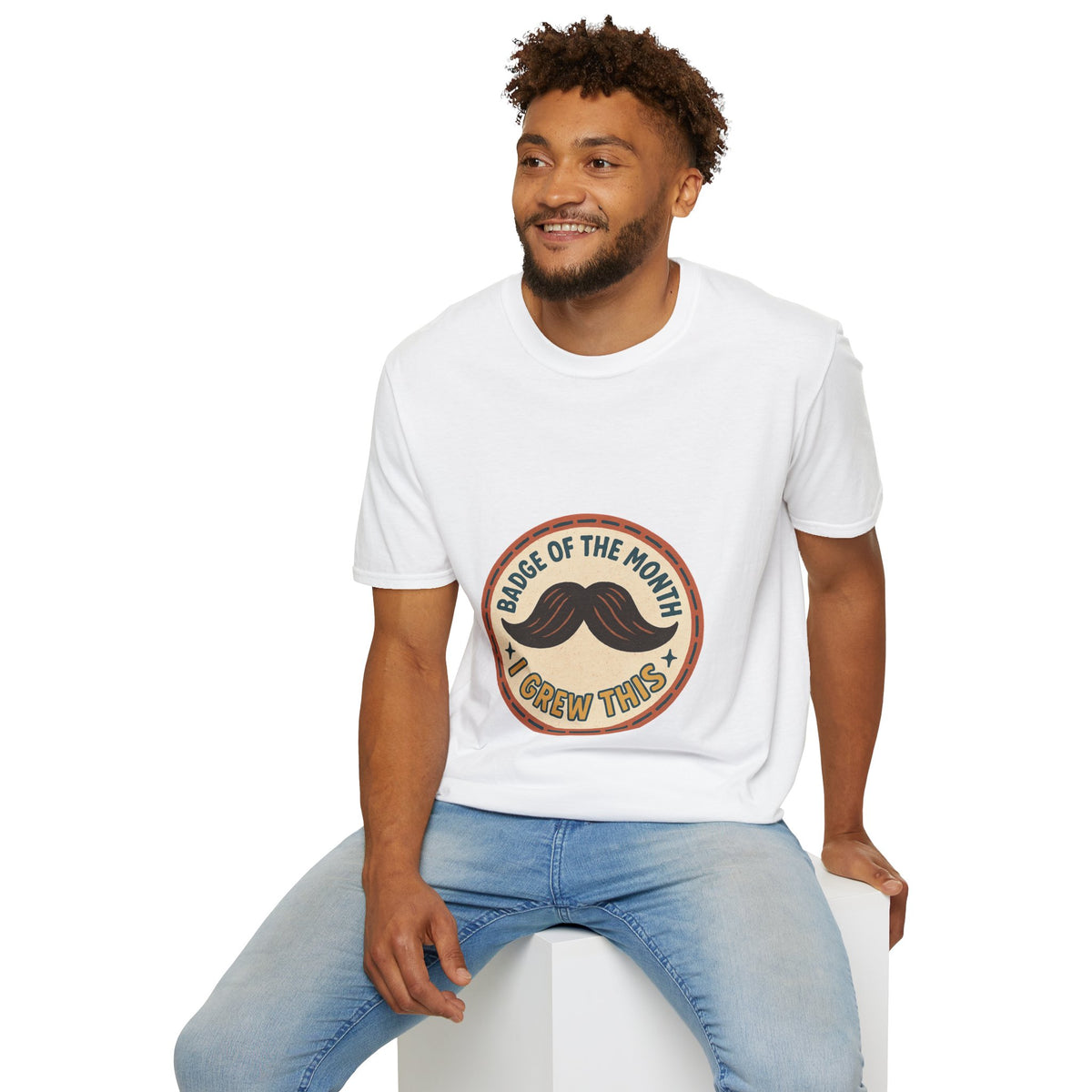 Mustache Dad T-Shirt - "King of the Mustache" Retro Badge Design - Trending Now - October 2026