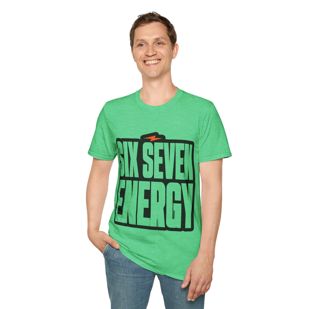 Six Seven Energy Retro Badge Tee - Bold Lightning Slogan Graphic T-Shirt - Trending Now - September 2026