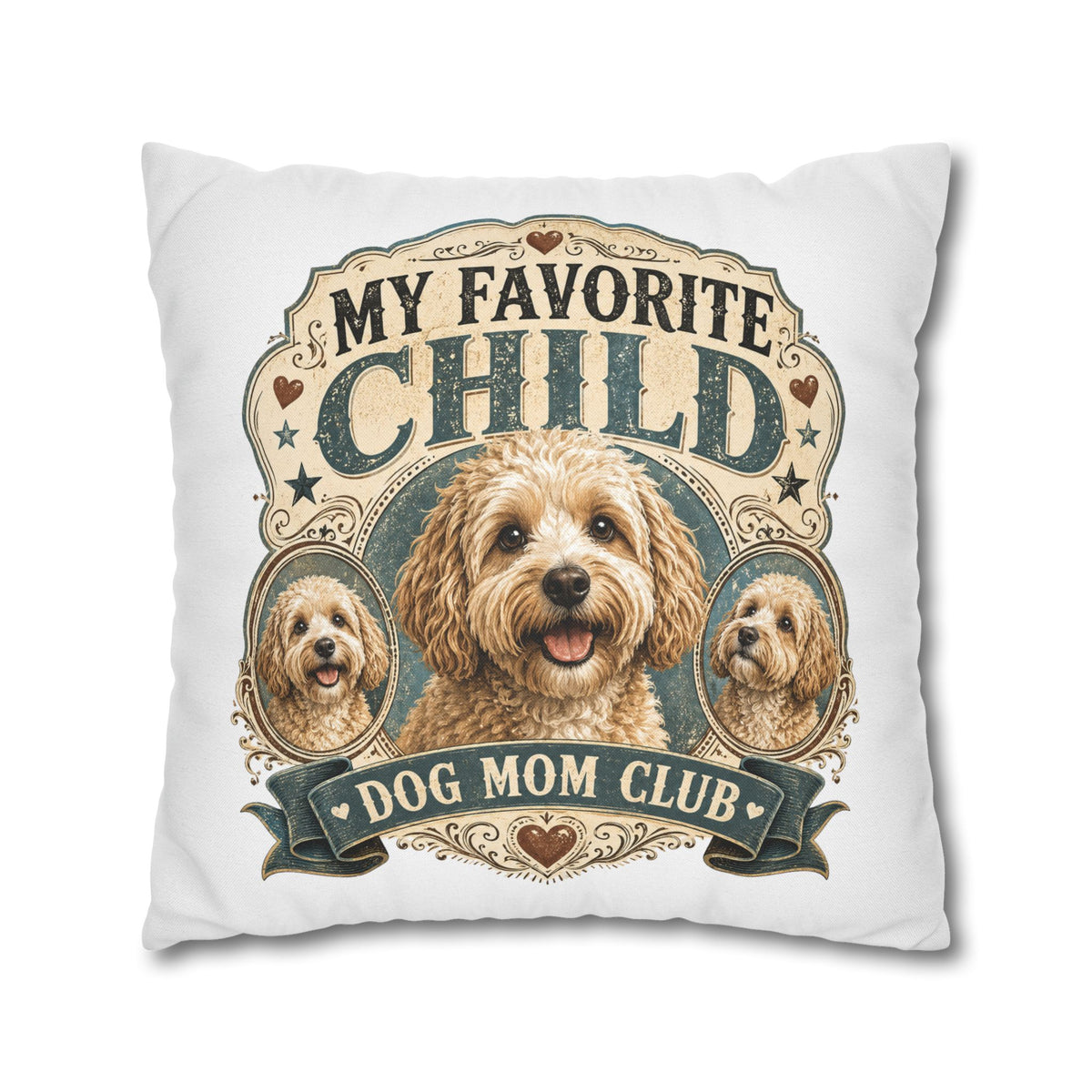 My Favorite Child Dog Mom Club Pillowcase Milo Bailey Dog Dad Mom — Cute Dog Mom Decorative Pillow