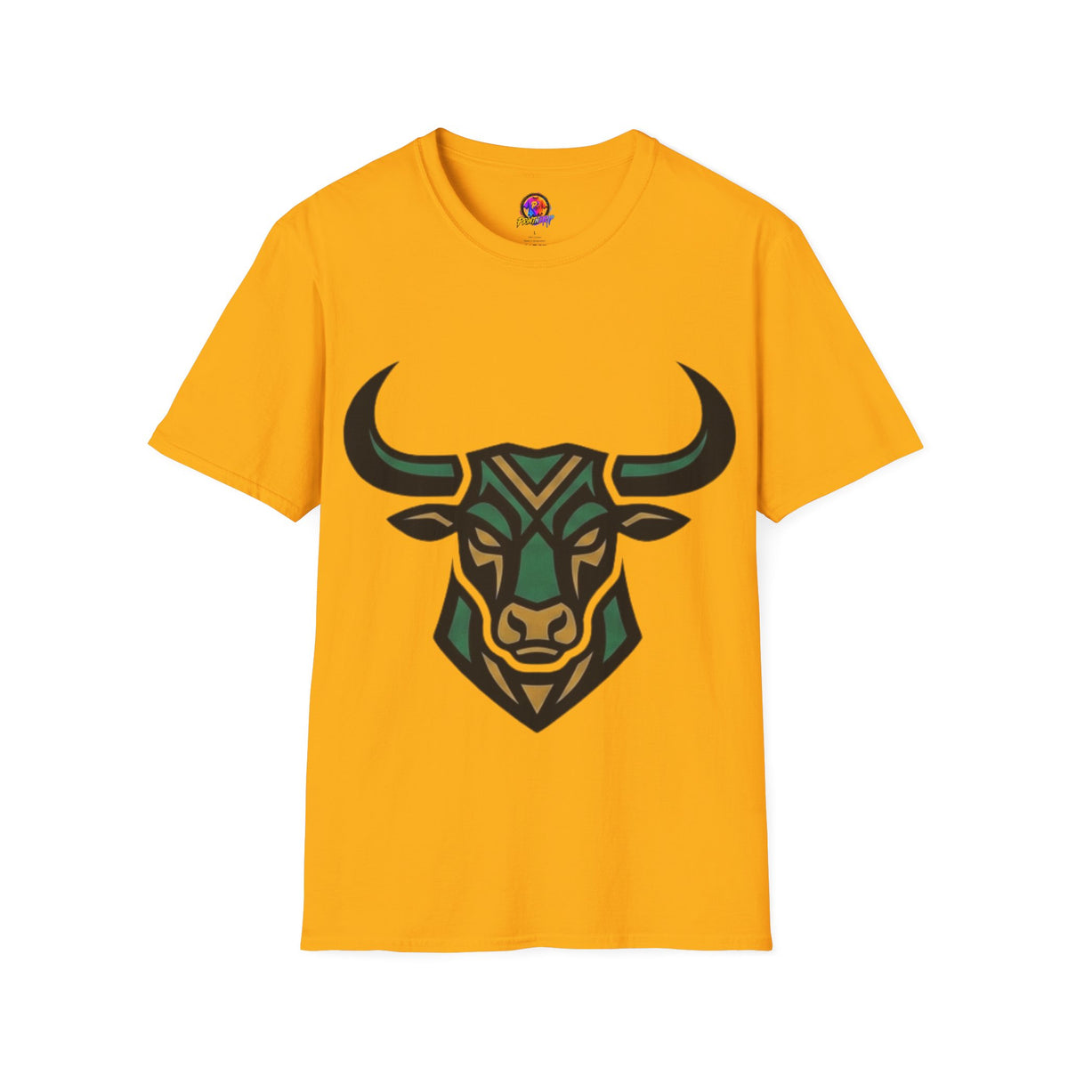 Bull Head Graphic T-Shirt — Tribal Geometric Rodeo Tee