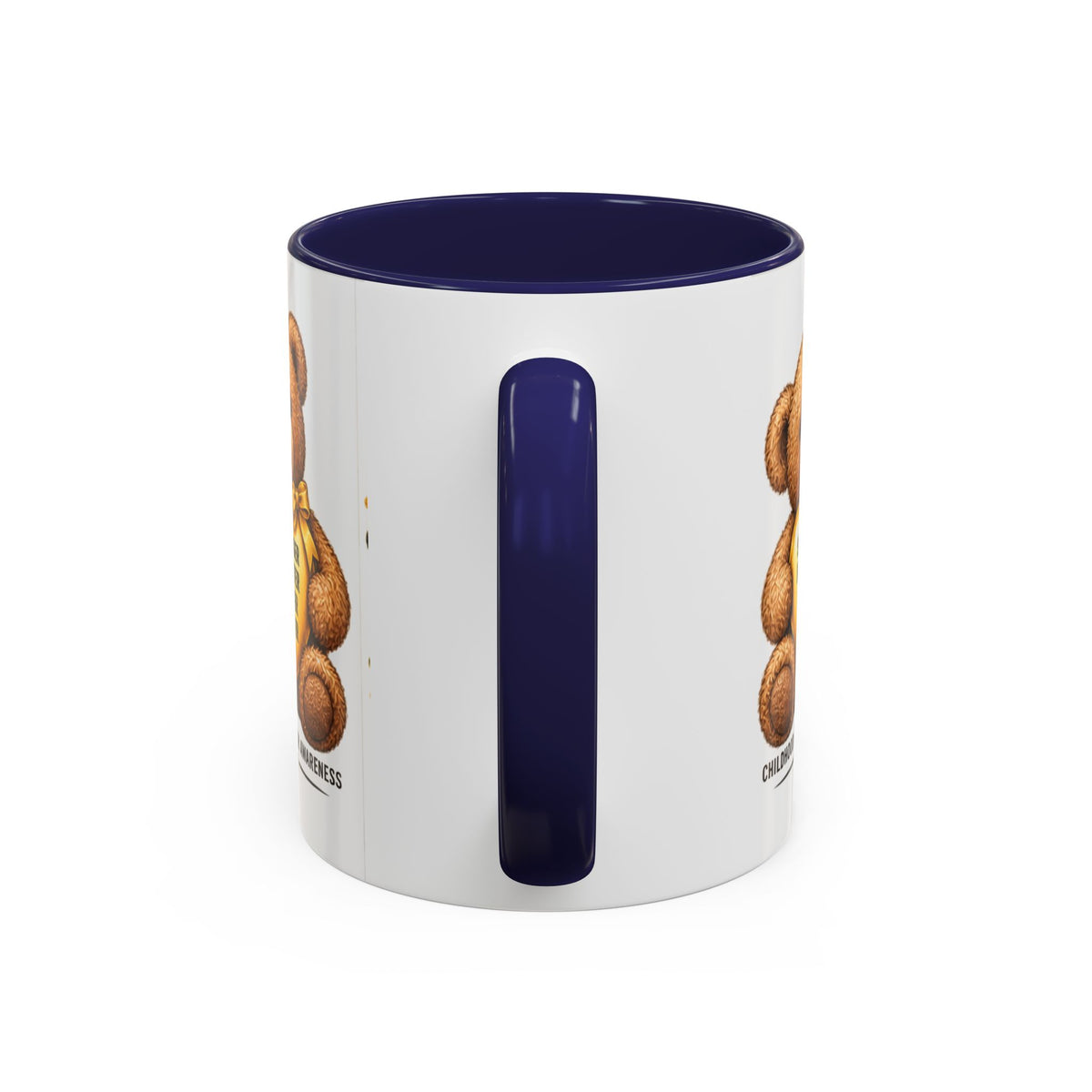 Childhood Cancer Awareness Coffee Mug — 'Stronger Brighter Kinder Braver' Teddy