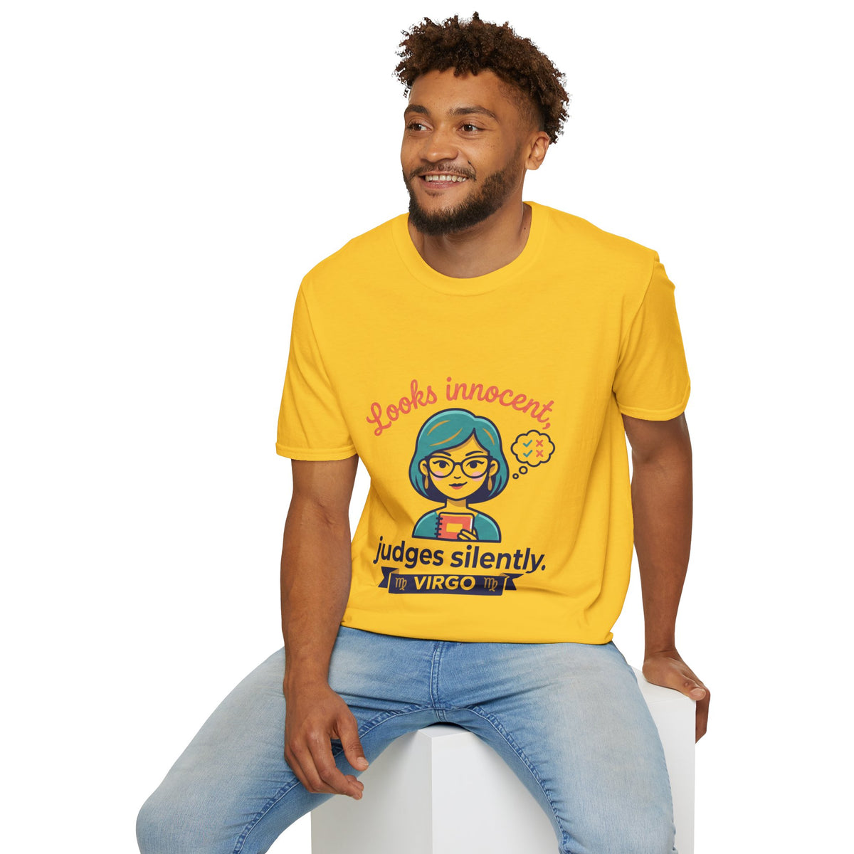 Looks Innocent Virgo T-Shirt — Funny Zodiac Graphic Tee for Virgo Women