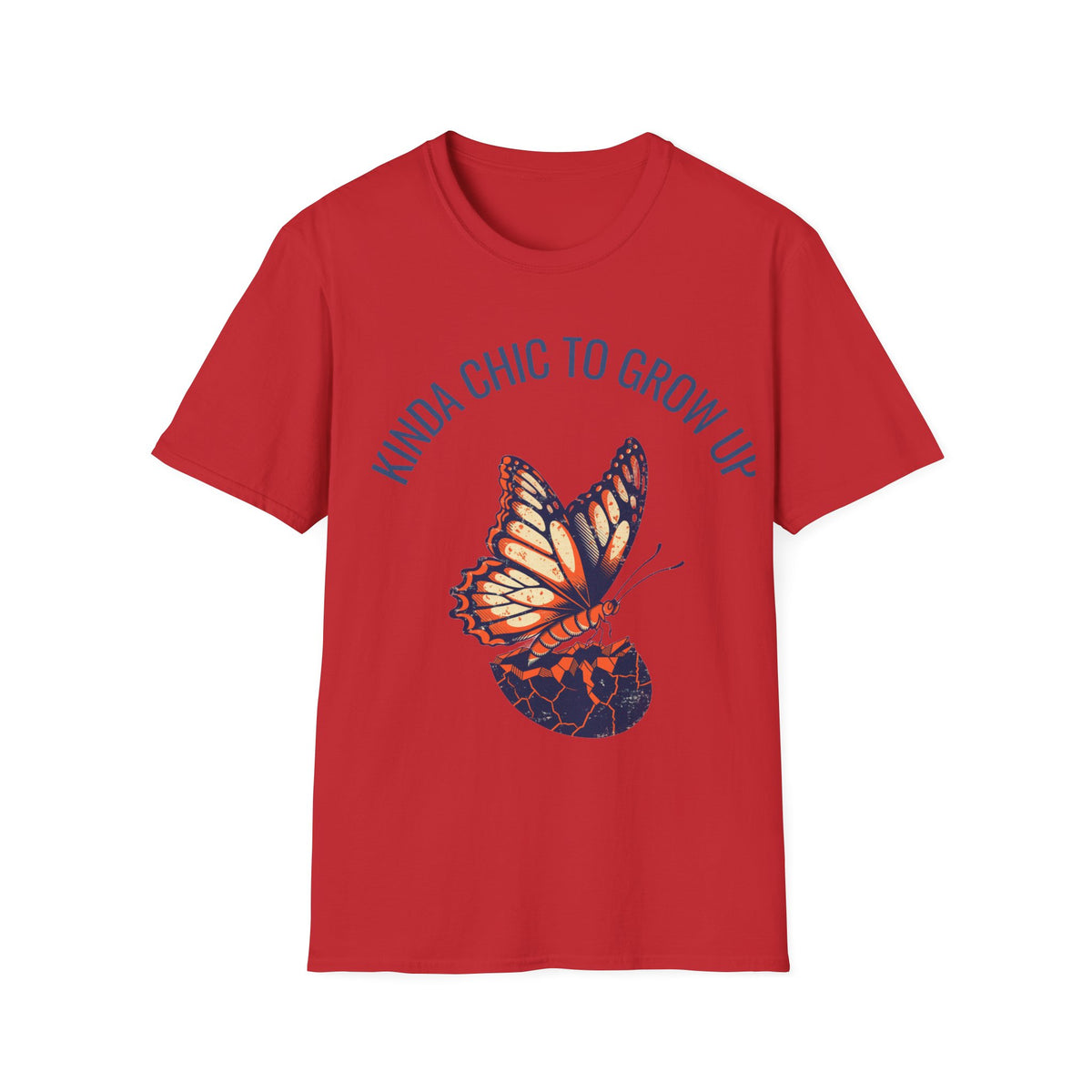 "Kinda Chic To Grow Up" Monarch Butterfly Graphic Tee - Aesthetic Inspirational White T-Shirt - Trending Now - September 2026