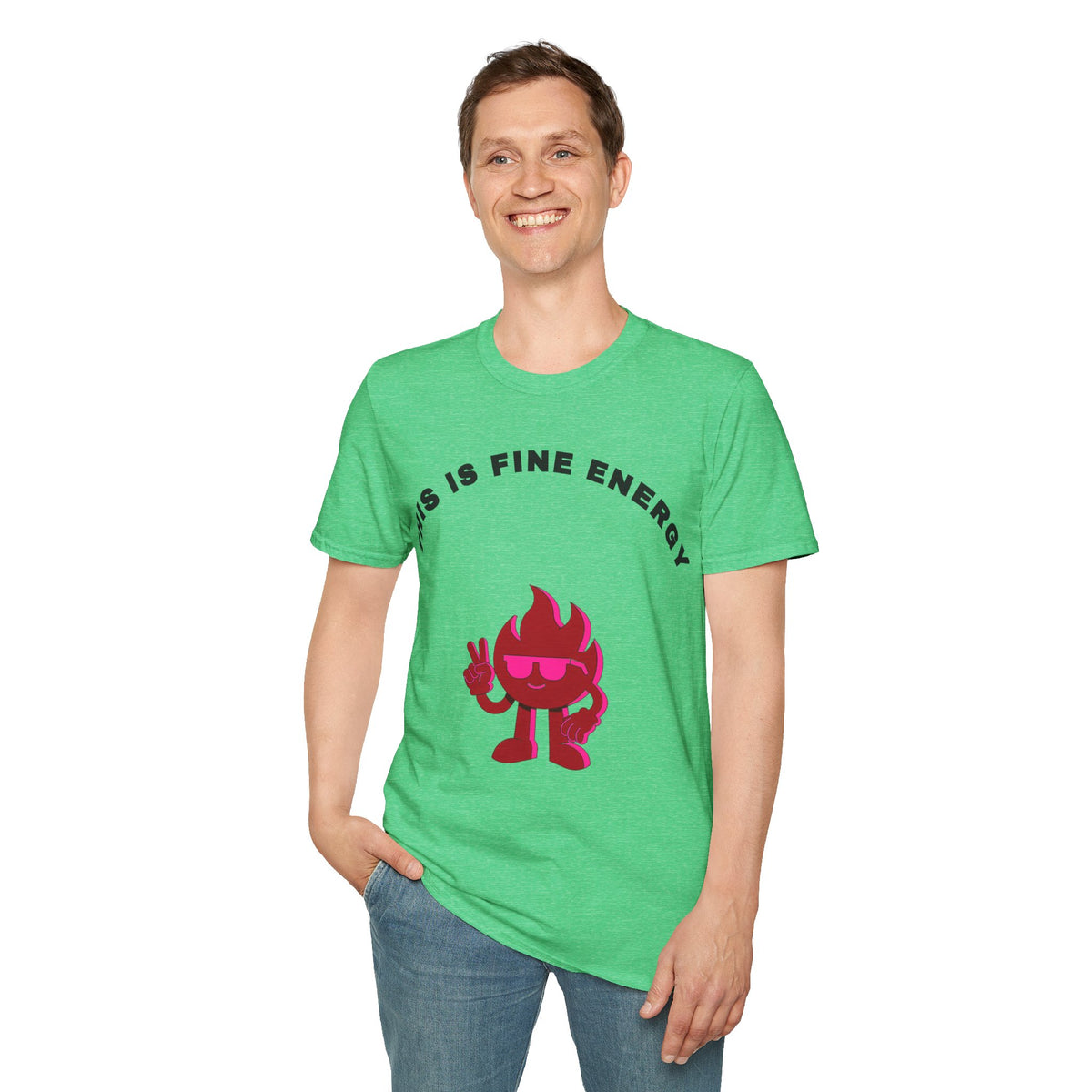 This Is Fine Energy T‑Shirt — Cute Fire Character Graphic Tee - Trending Now - September 2026